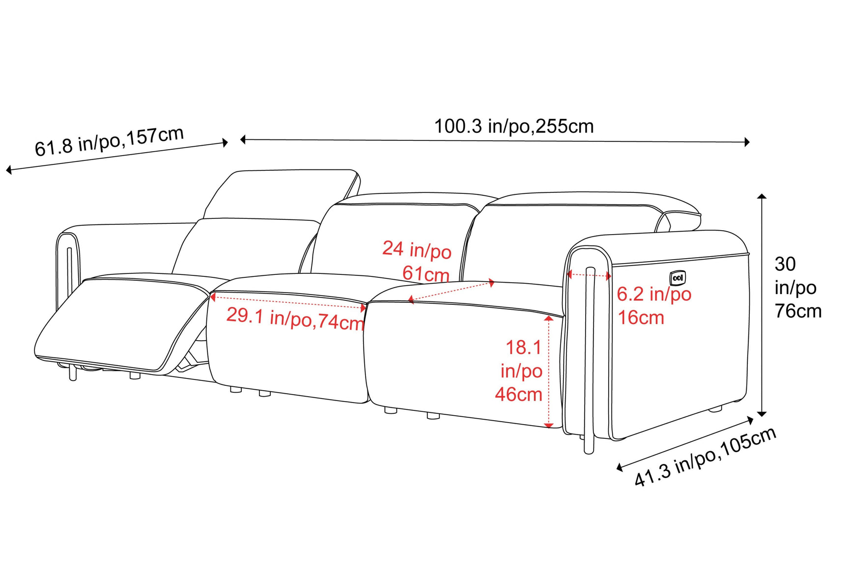 Octavia Fabric Dual Reclining Cloud Lounge