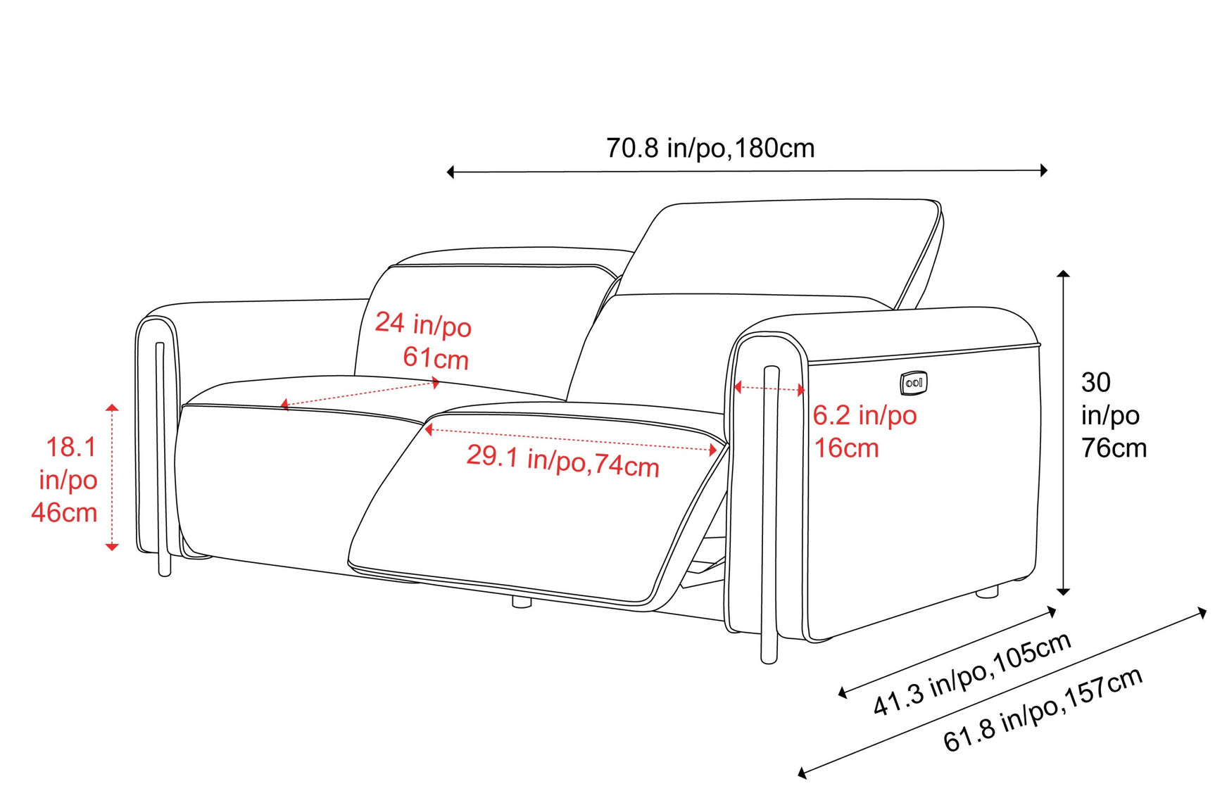 Octavia Fabric Dual Reclining Cloud Lounge