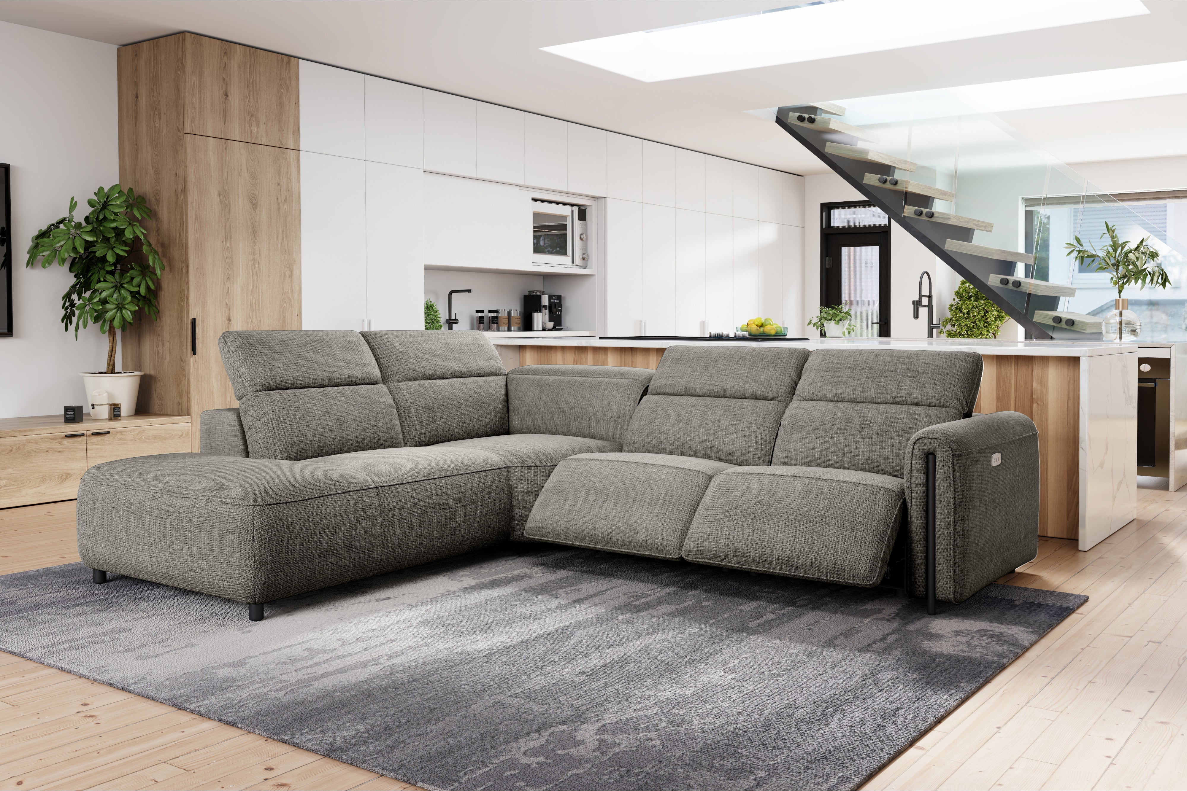 Octavia Fabric Reclining Corner Sectional Cloud Lounge