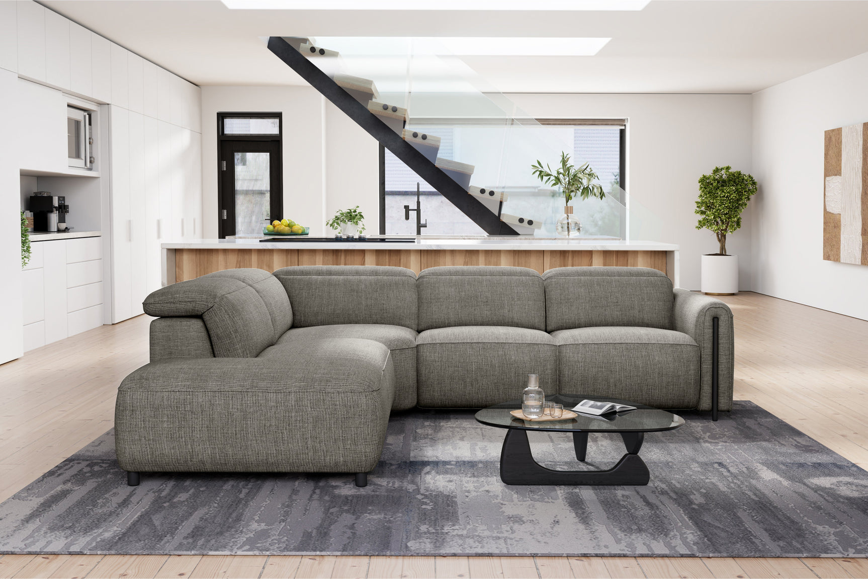 Octavia Fabric Reclining Corner Sectional Cloud Lounge