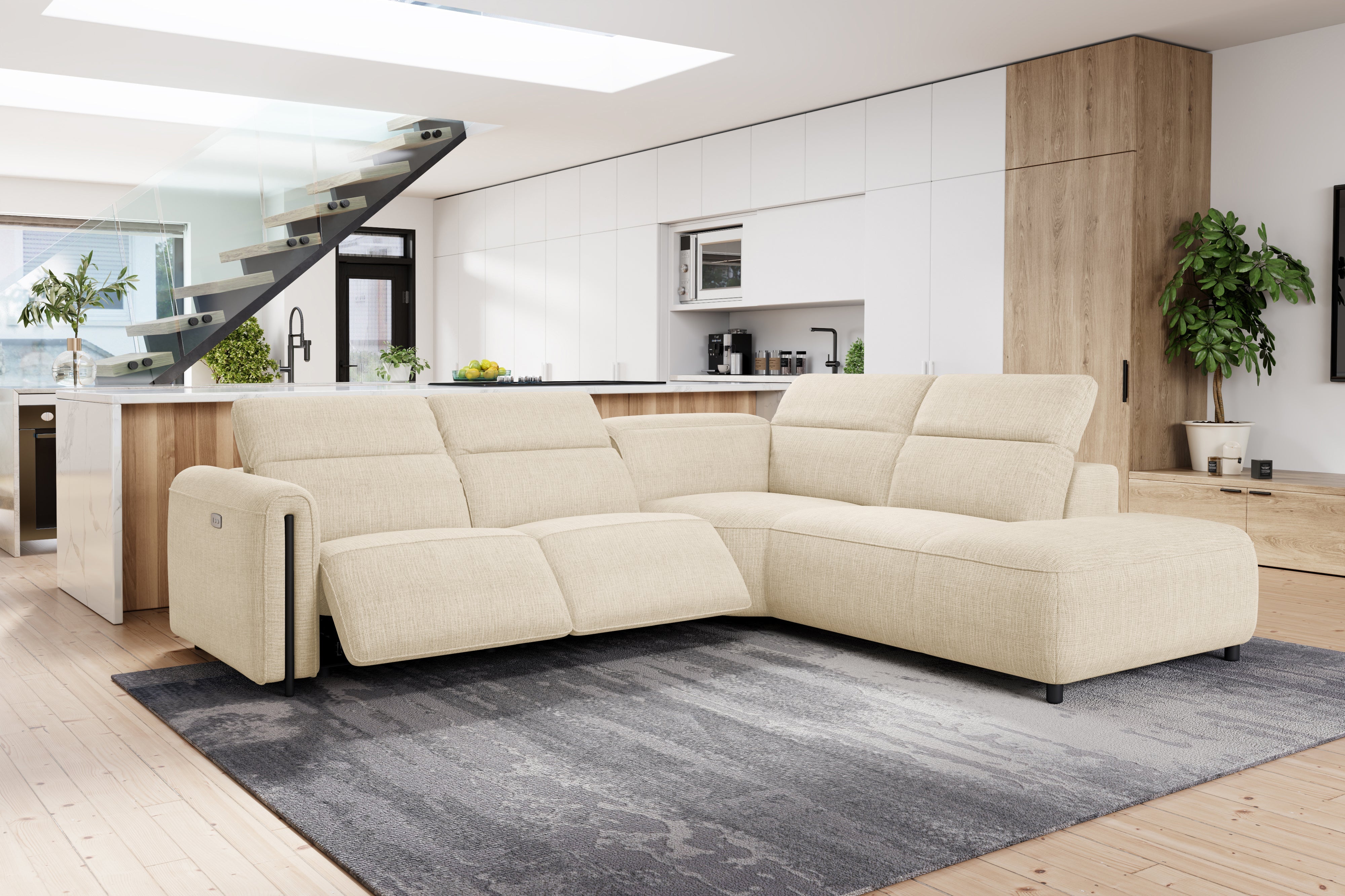 Octavia Fabric Reclining Corner Sectional Cloud Lounge