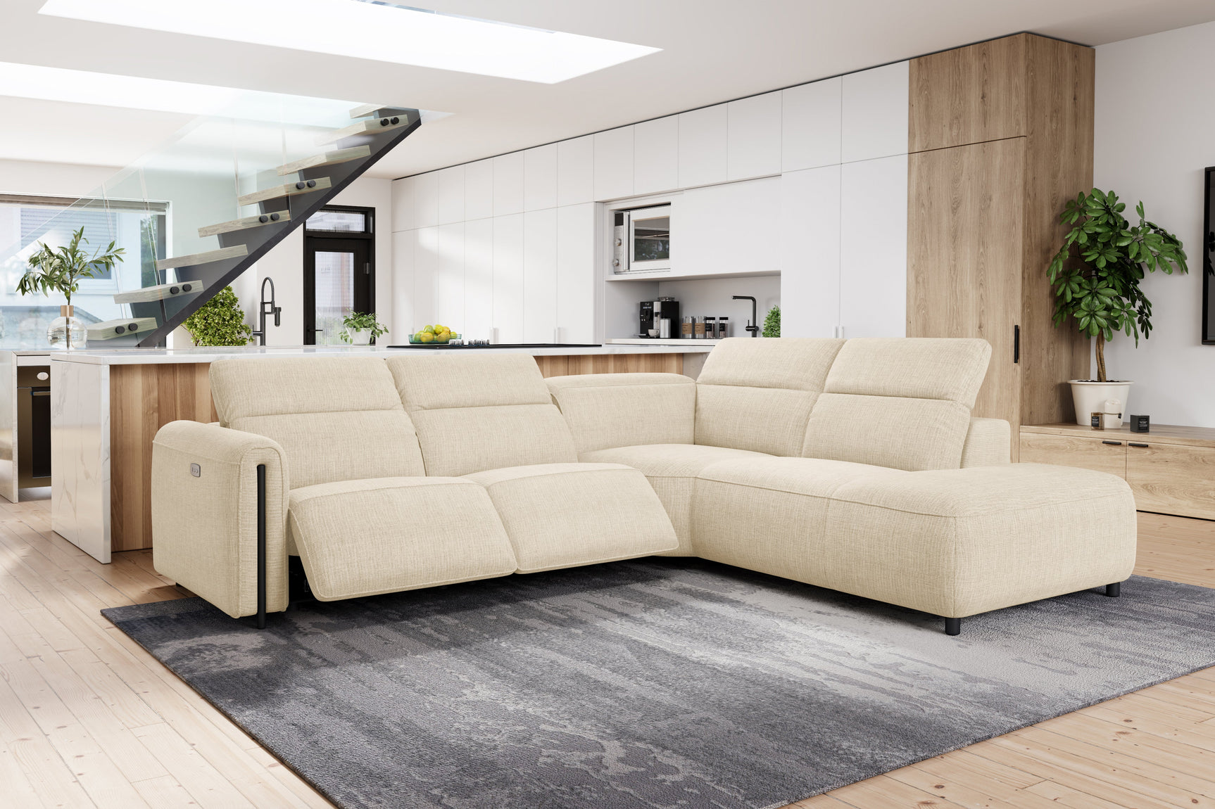 Octavia Fabric Reclining Corner Sectional Cloud Lounge