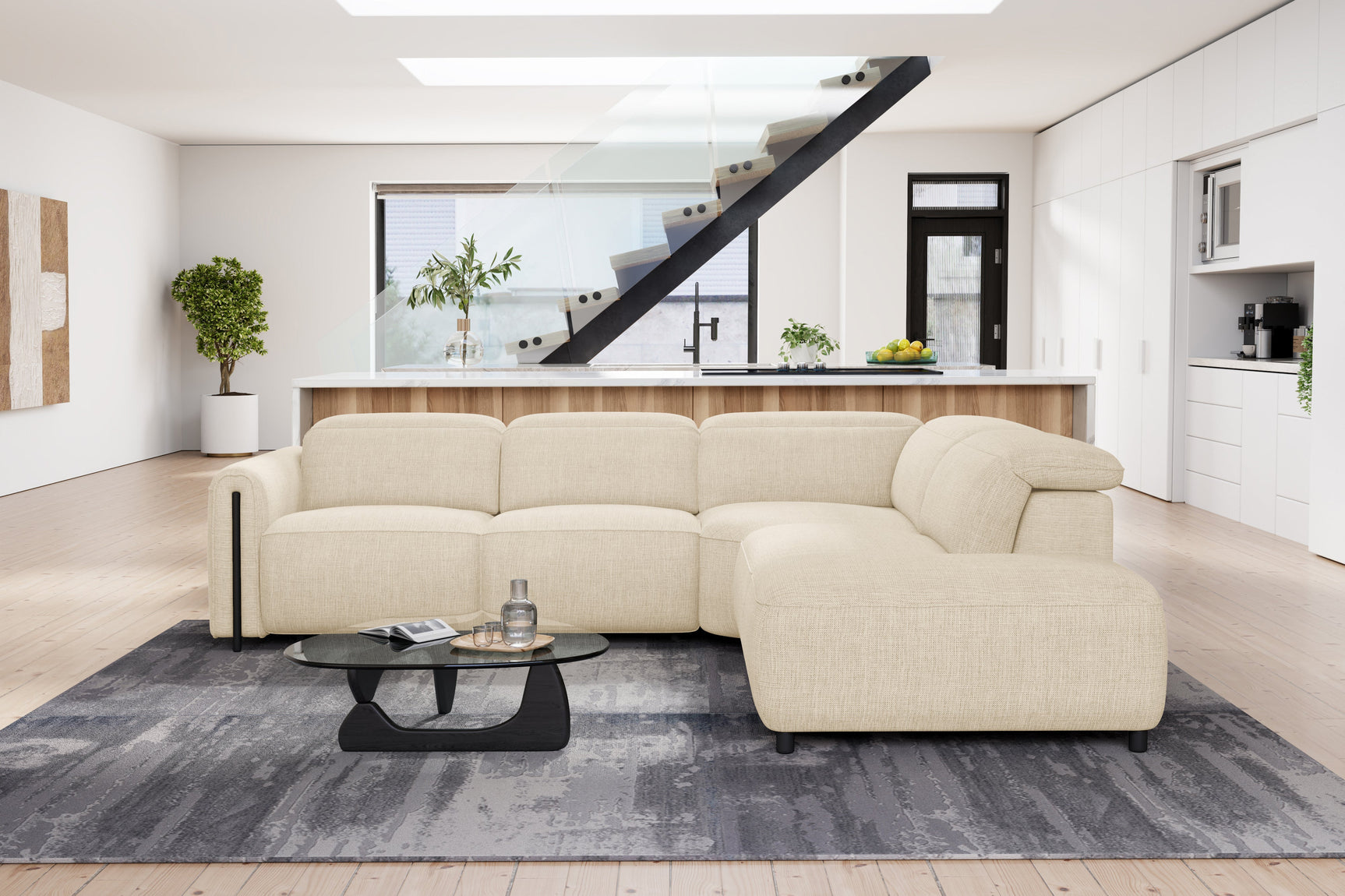Octavia Fabric Reclining Corner Sectional Cloud Lounge
