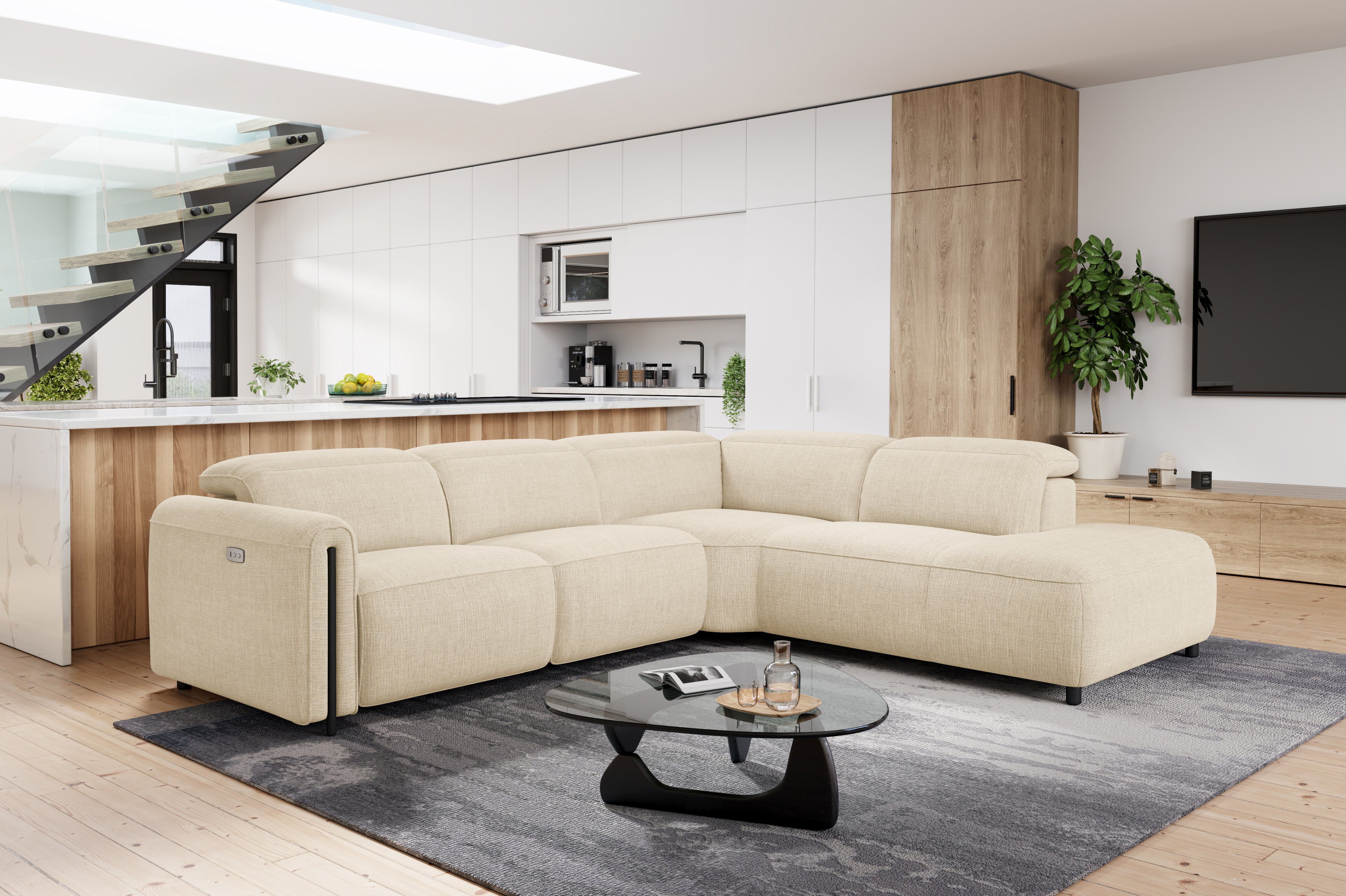 Octavia Fabric Reclining Corner Sectional Cloud Lounge