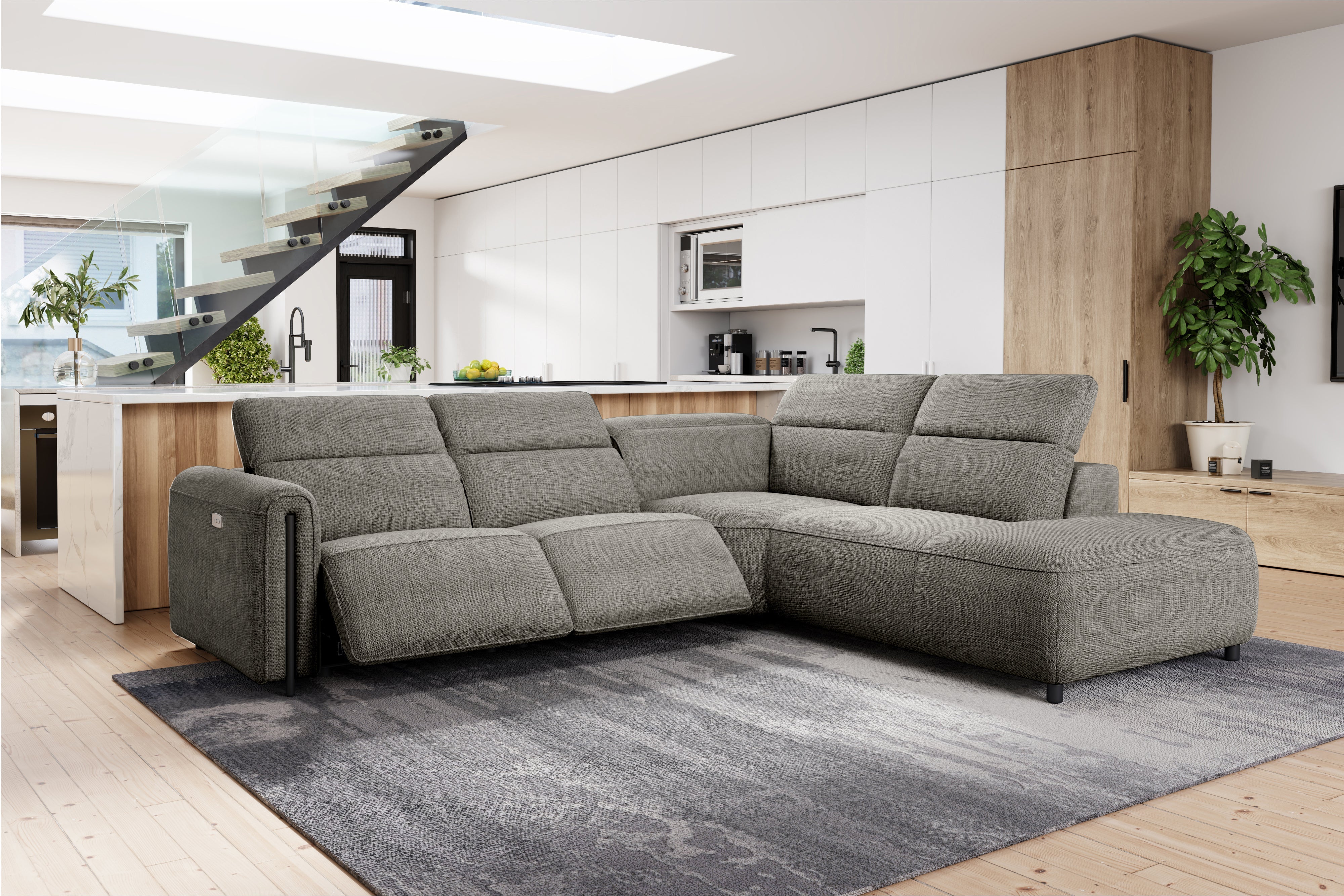 Octavia Fabric Reclining Corner Sectional Cloud Lounge