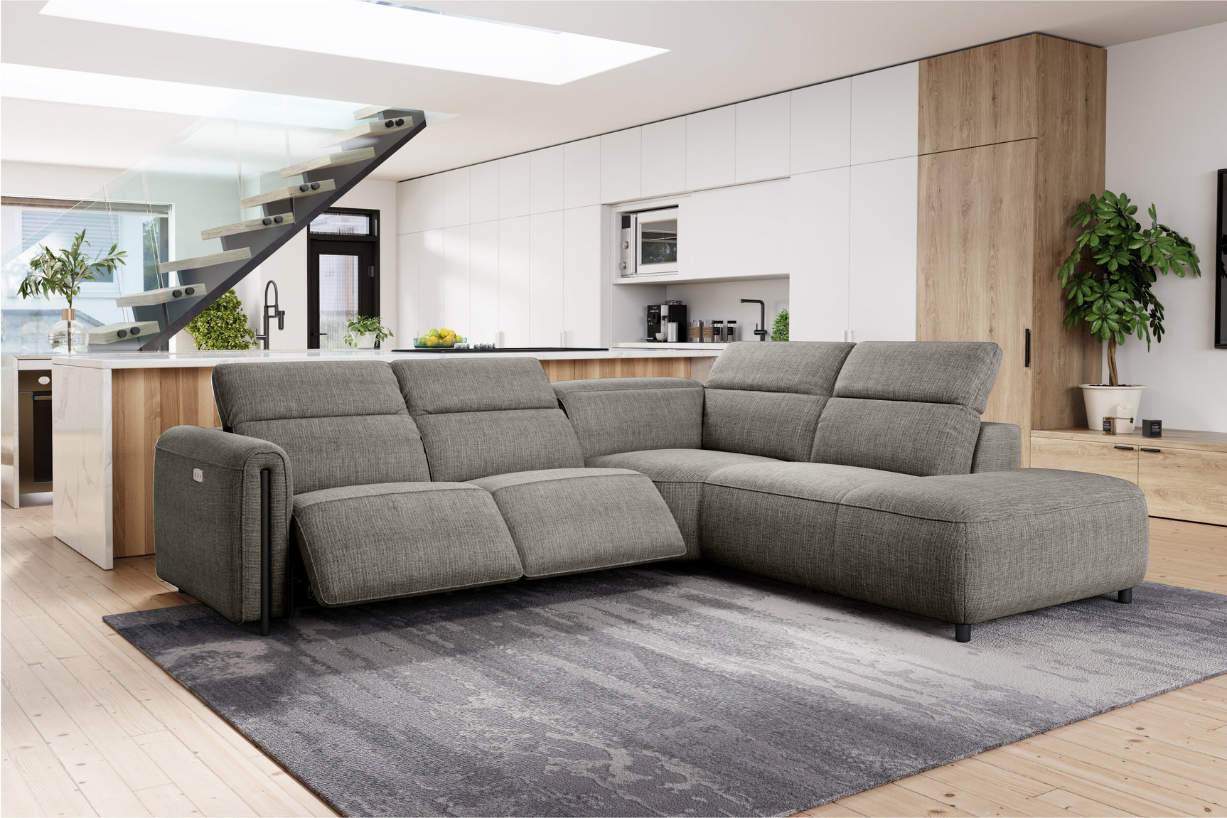 Octavia Fabric Reclining Corner Sectional Cloud Lounge