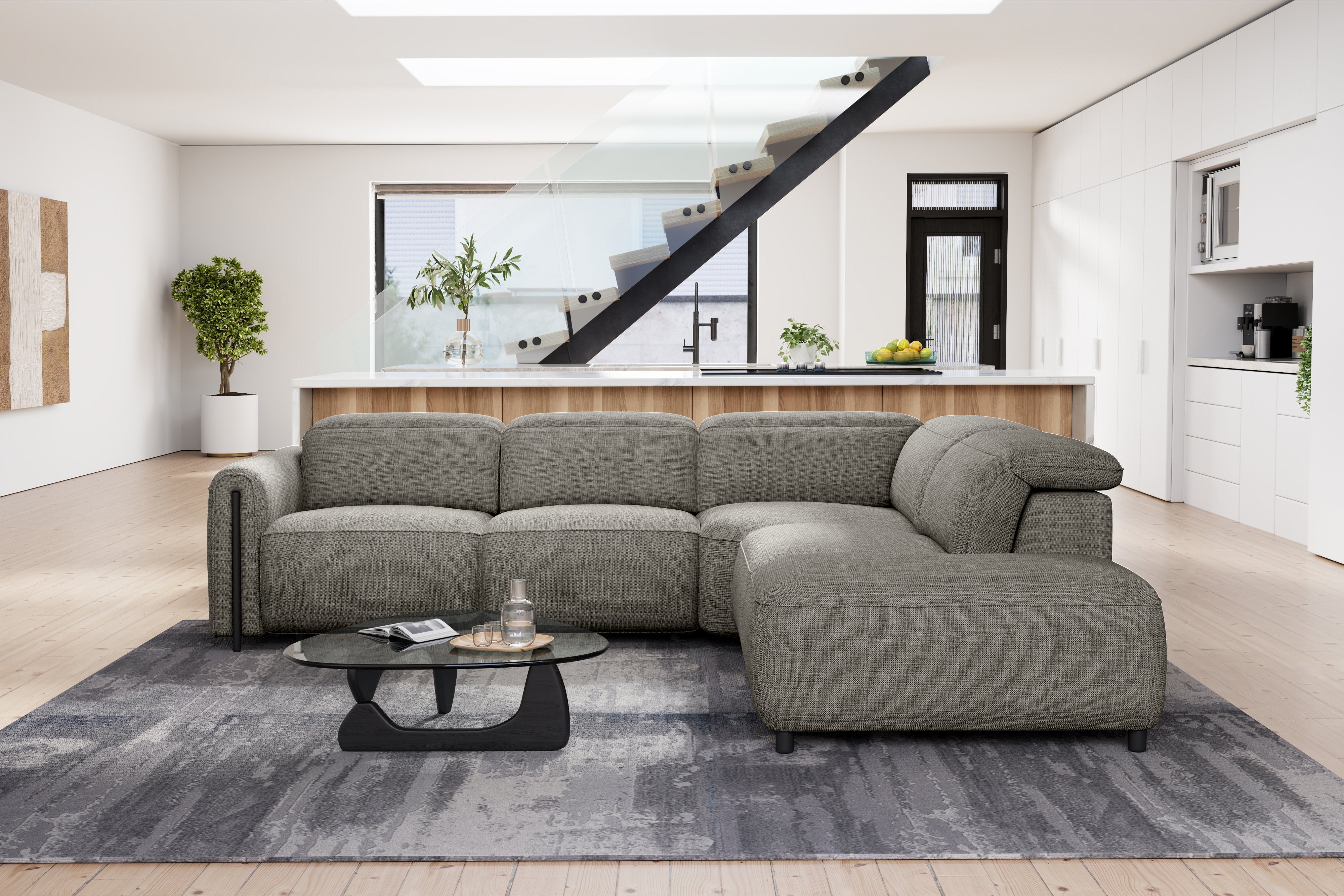 Octavia Fabric Reclining Corner Sectional Cloud Lounge