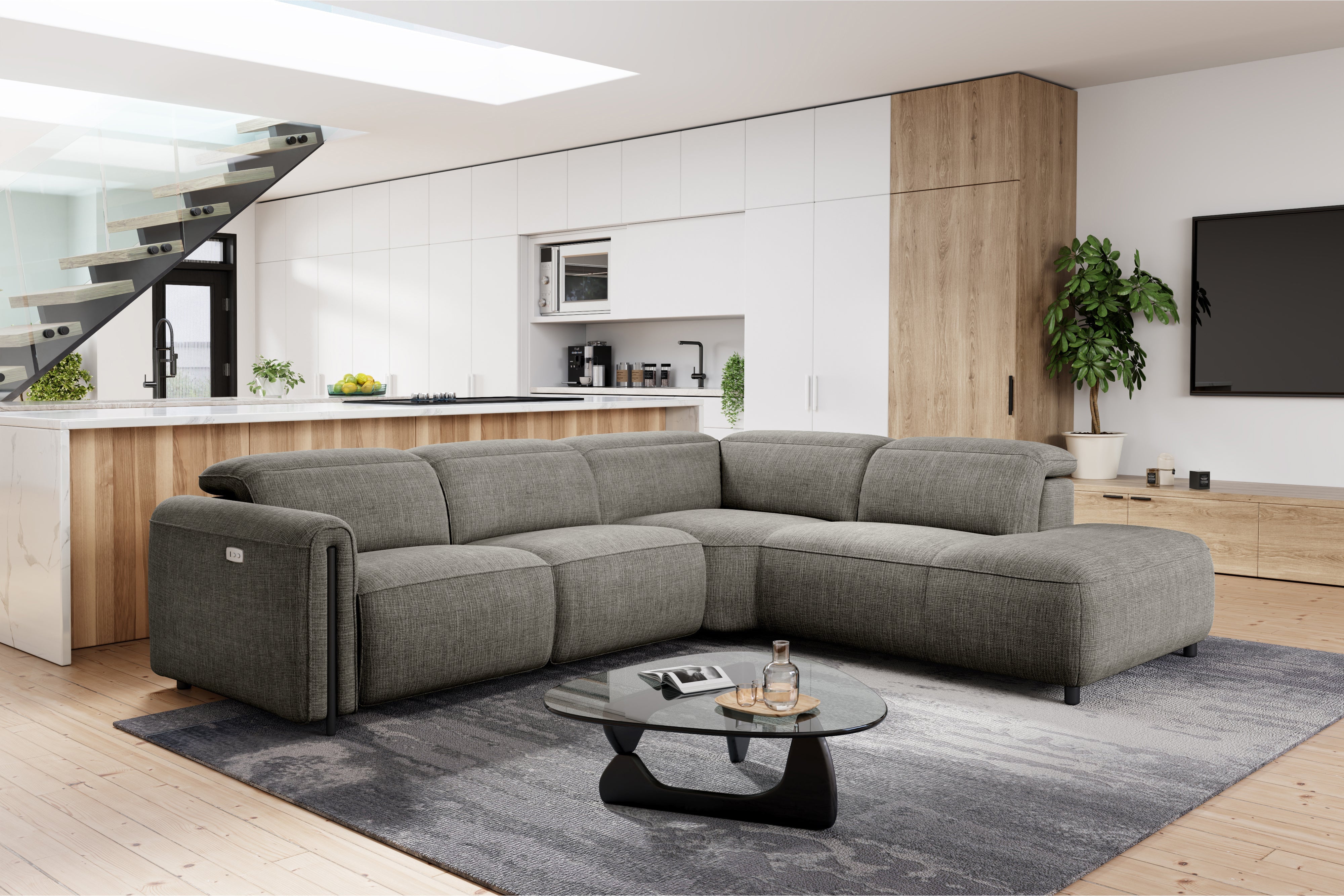 Octavia Fabric Reclining Corner Sectional Cloud Lounge