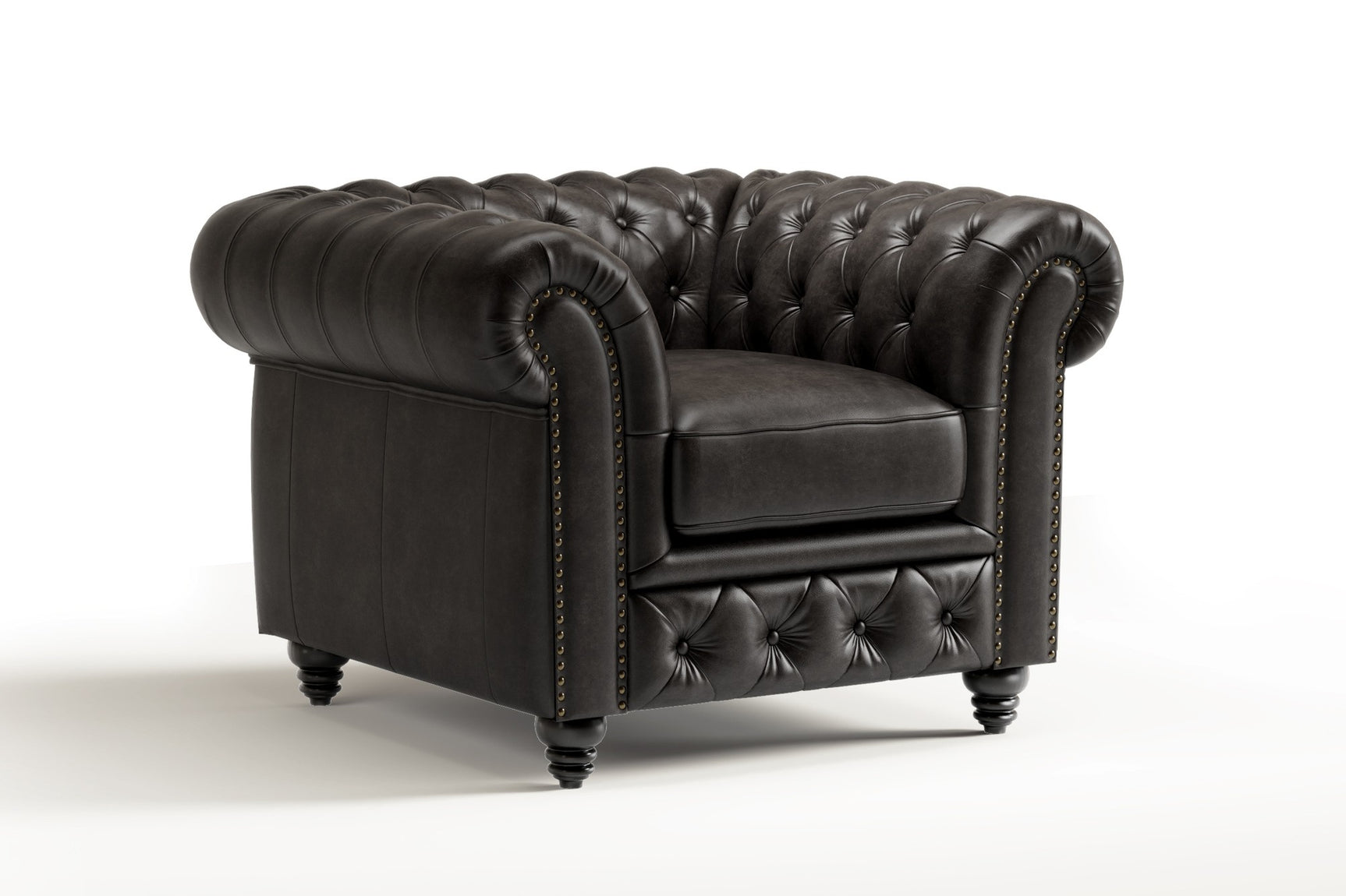 Parma Leather Chesterfield Accent Chair