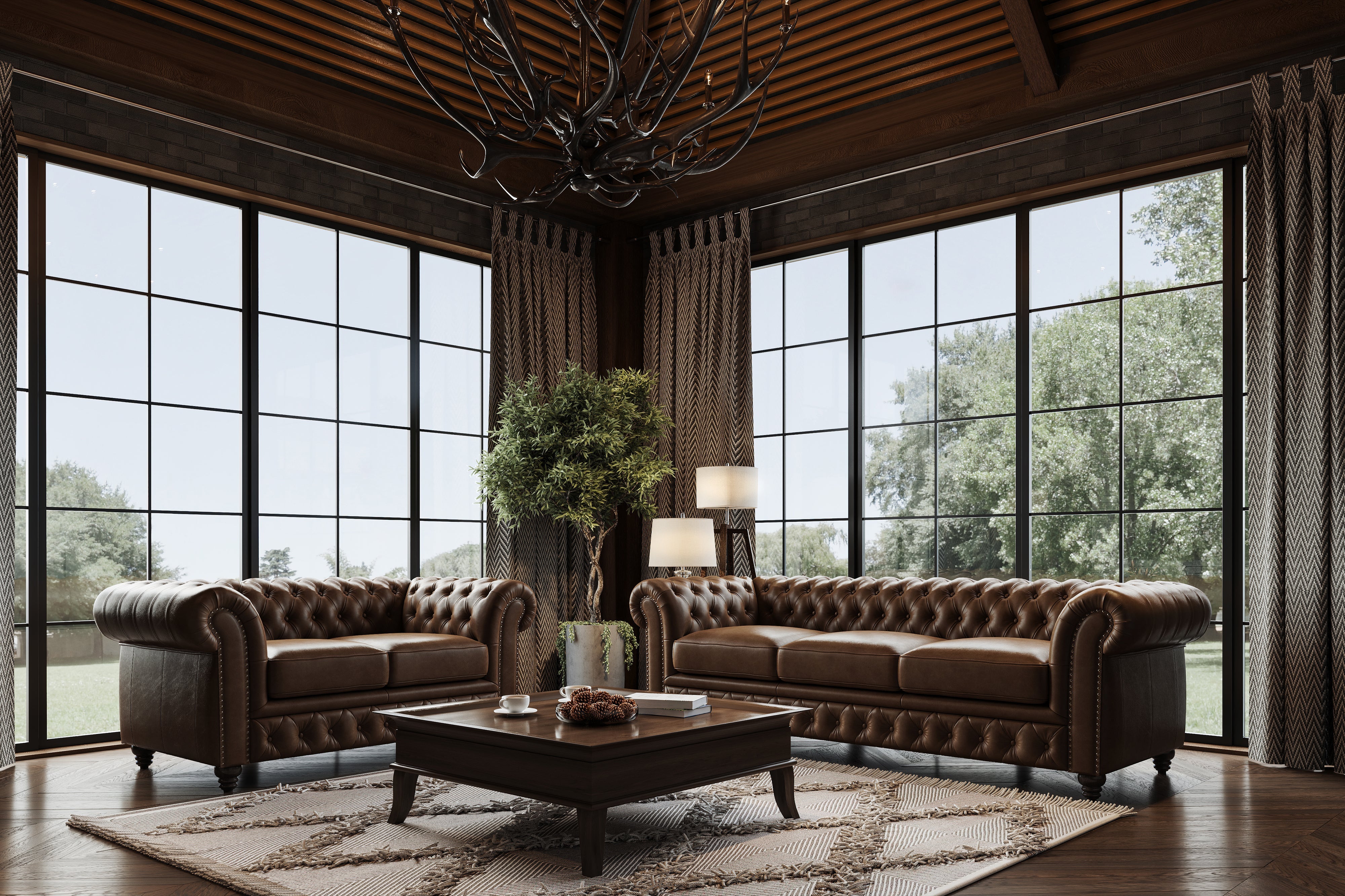 Parma Leather Chesterfield Lounge