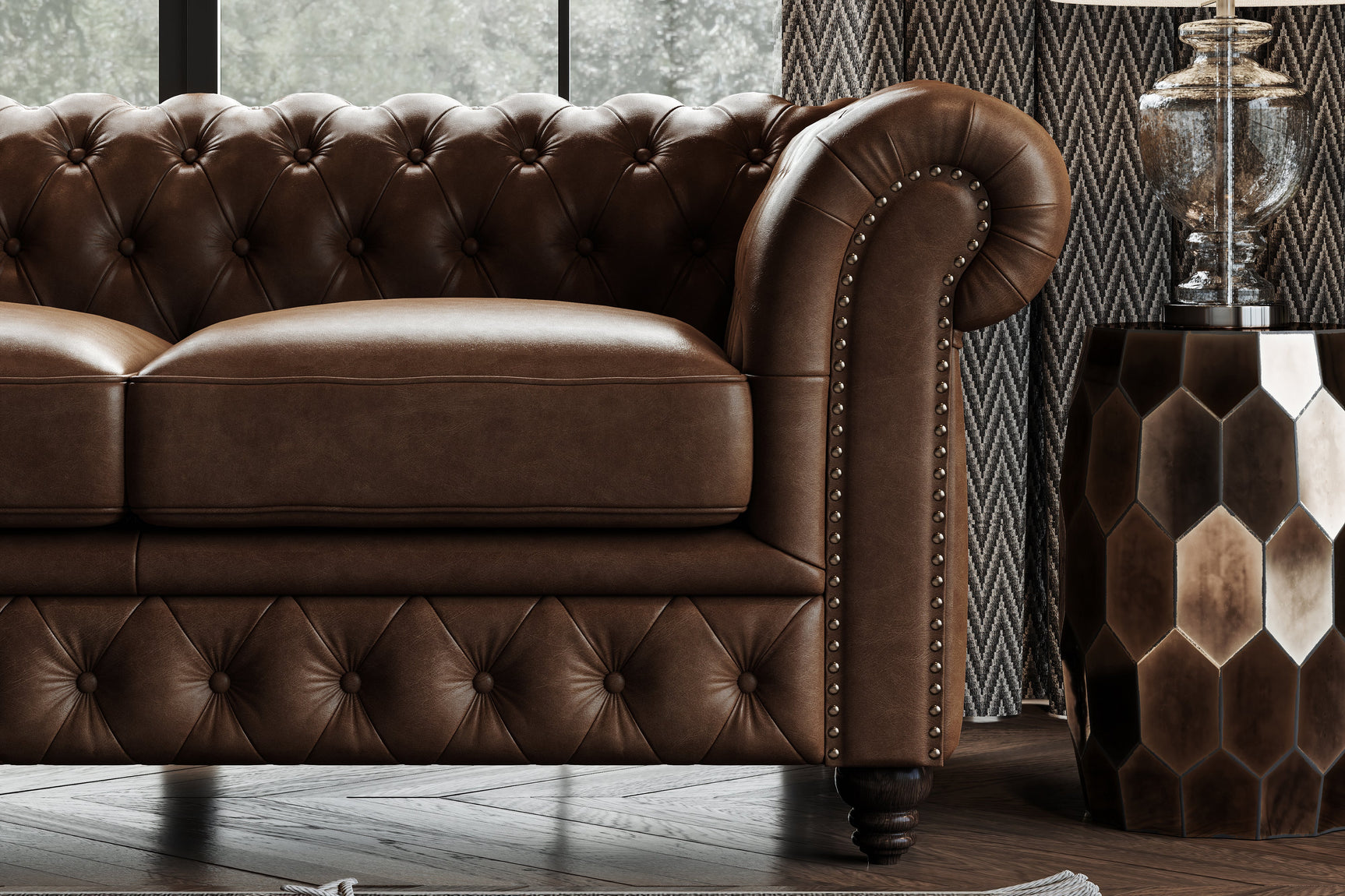 Parma Leather Chesterfield Lounge