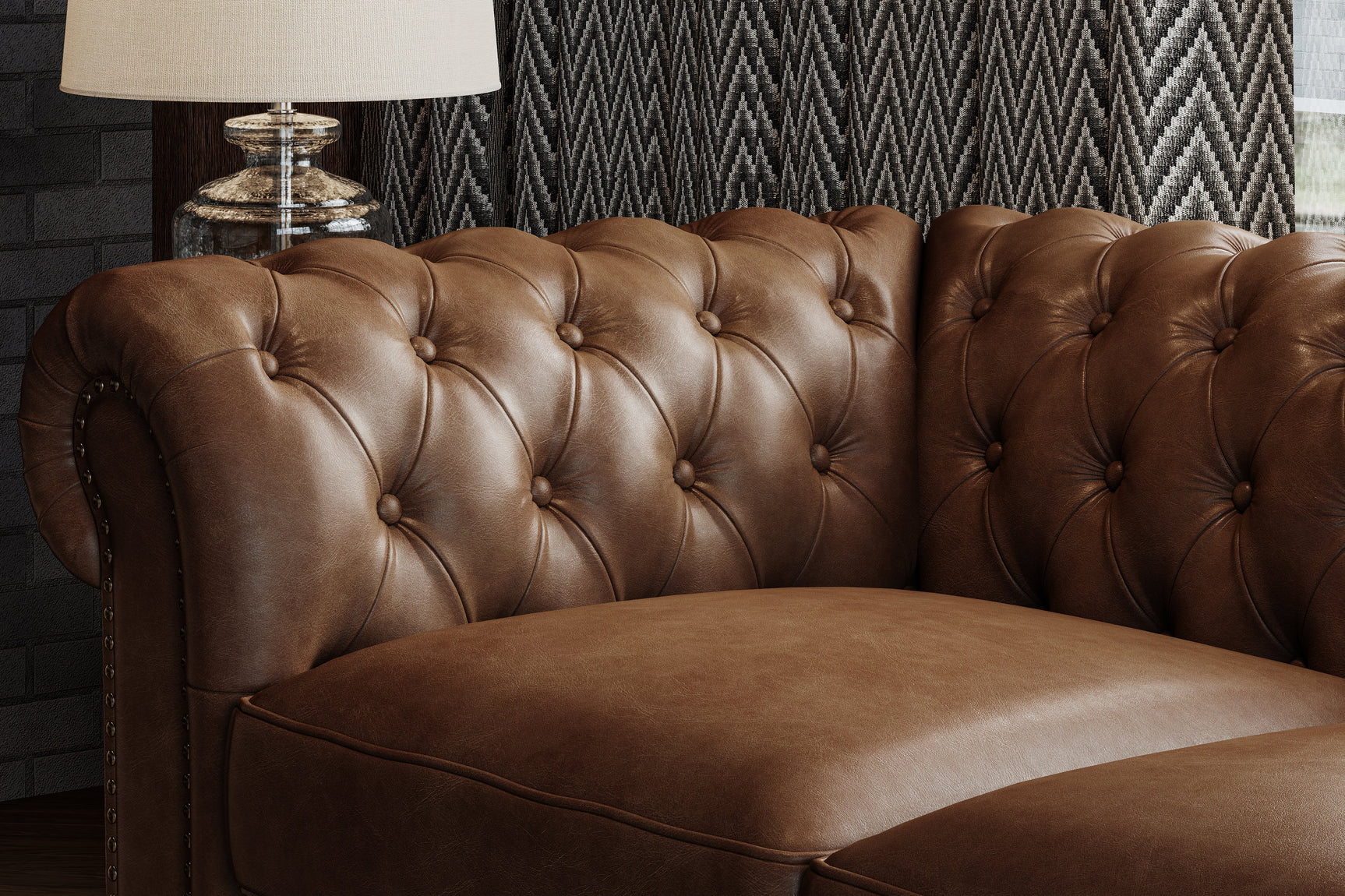 Parma Leather Chesterfield Lounge