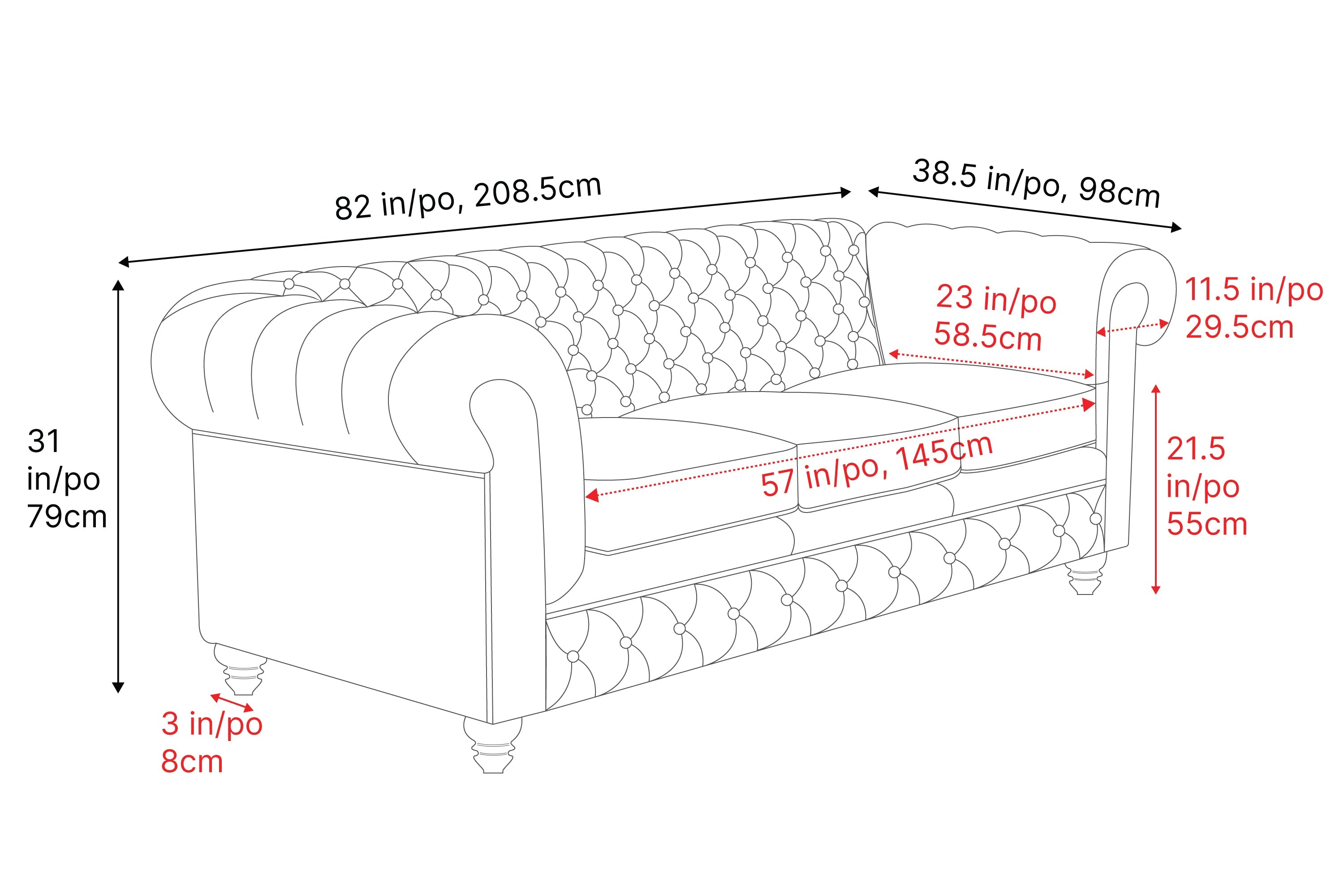 Parma Leather Chesterfield Lounge