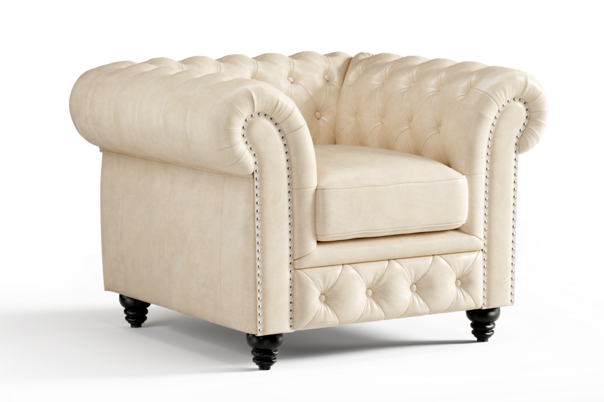Parma Leather Chesterfield Accent Chair