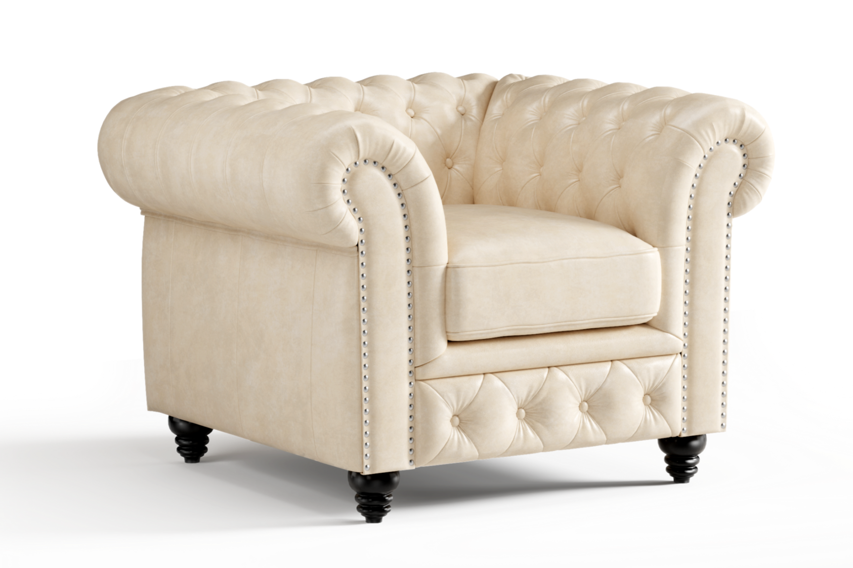 Parma Leather Chesterfield Accent Chair