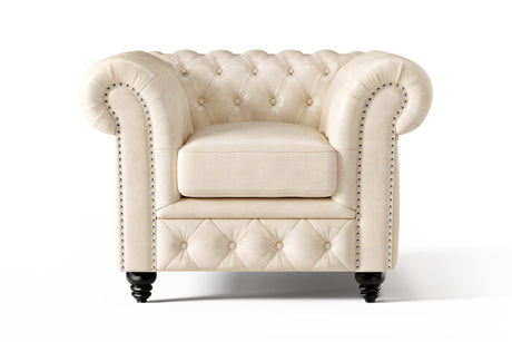 Parma Leather Chesterfield Accent Chair