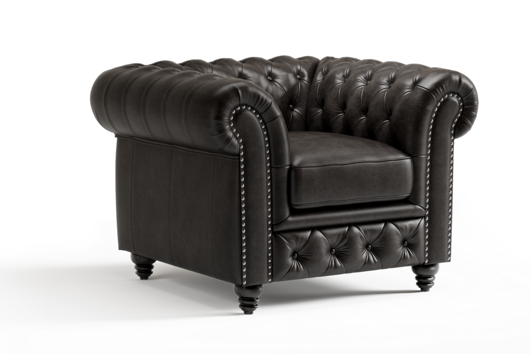 Parma Leather Chesterfield Accent Chair