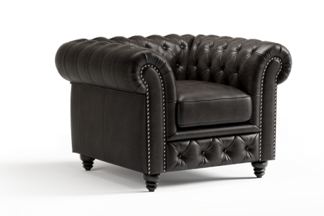 Parma Leather Chesterfield Accent Chair