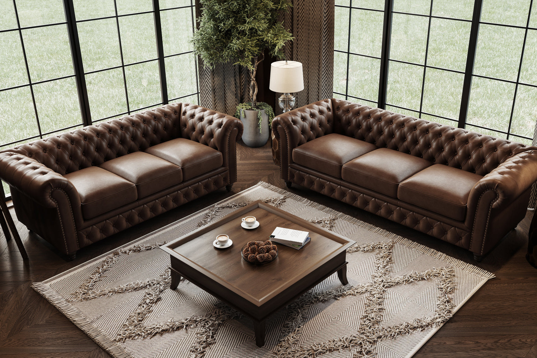 Parma Leather Chesterfield Lounge