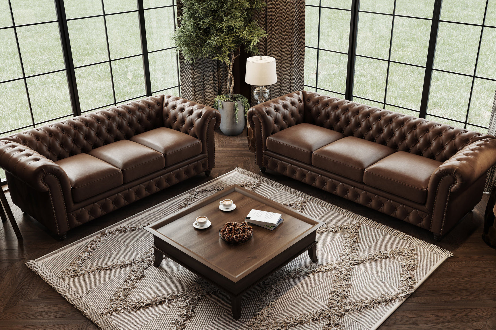 Parma Leather Chesterfield Lounge