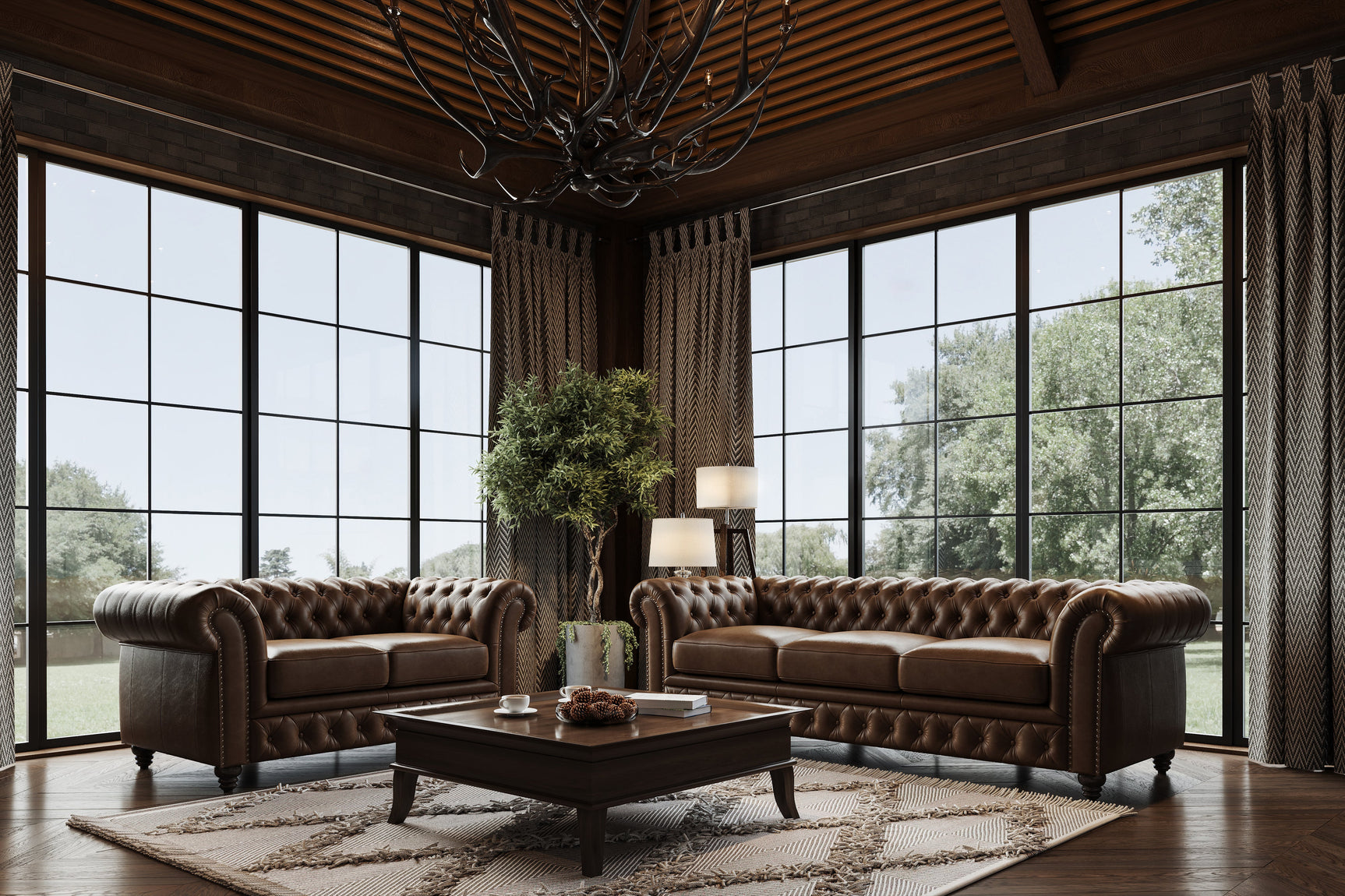 Parma Leather Chesterfield Lounge