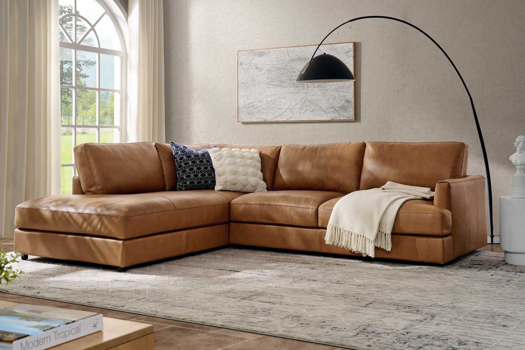 Serena Leather Sectional Lounge