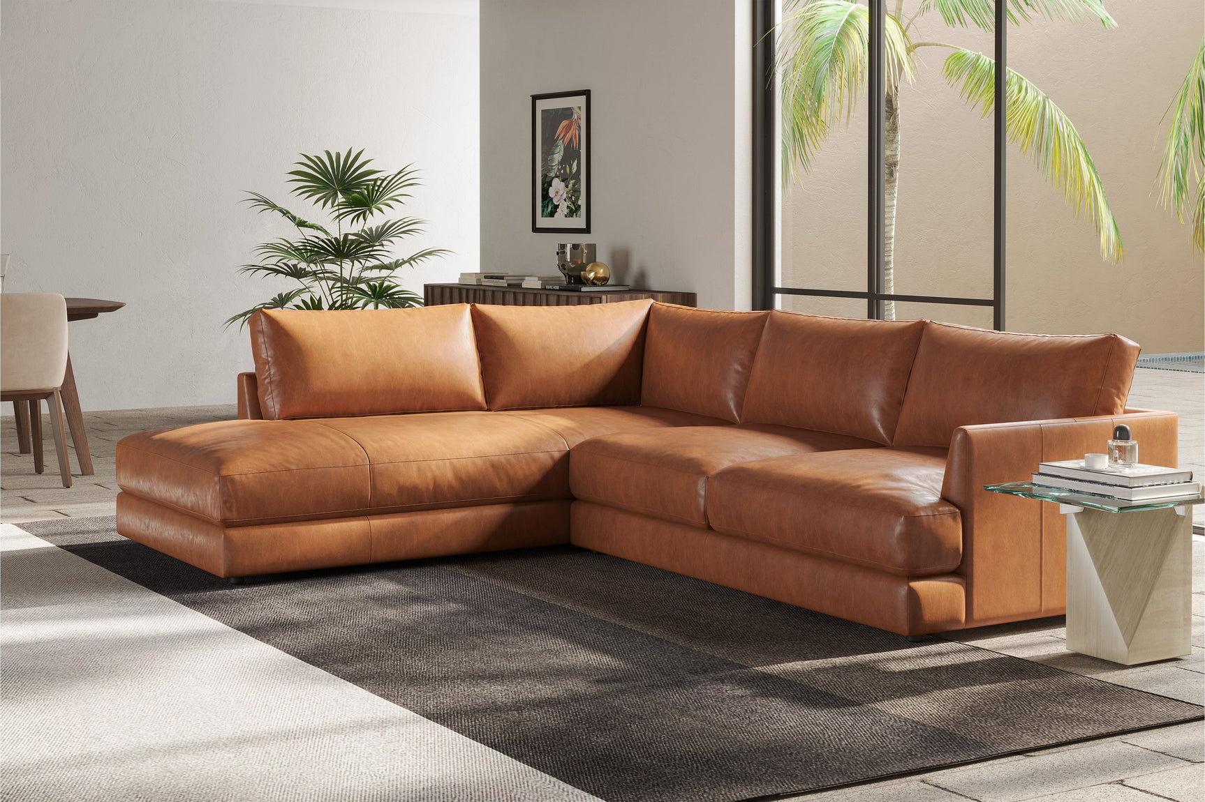 Serena Leather Sectional Lounge