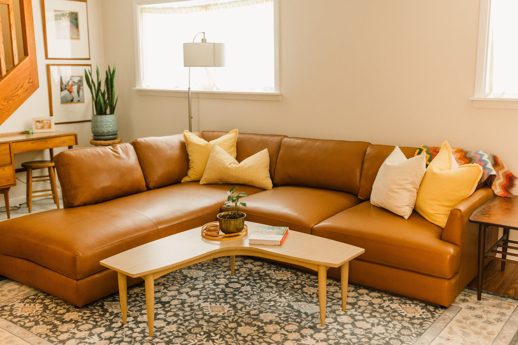 Serena Leather Sectional Lounge