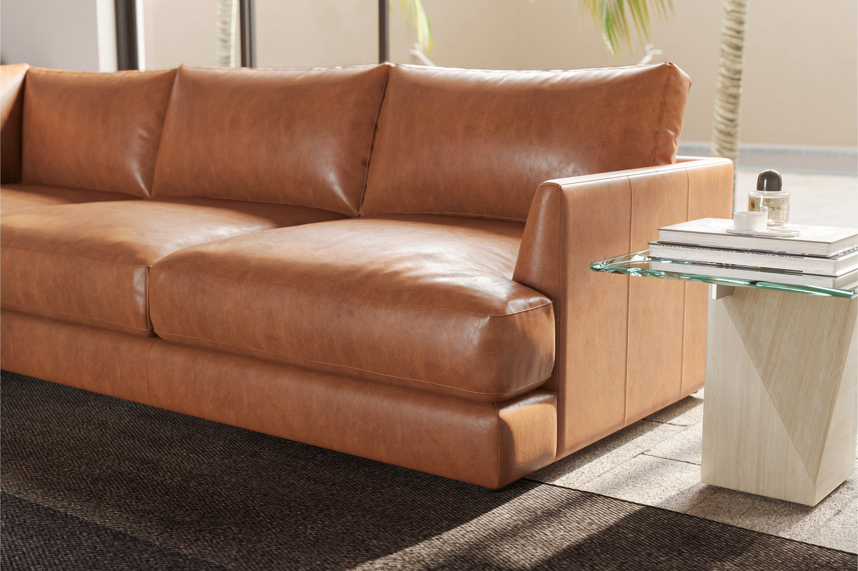 Serena Leather Sectional Lounge