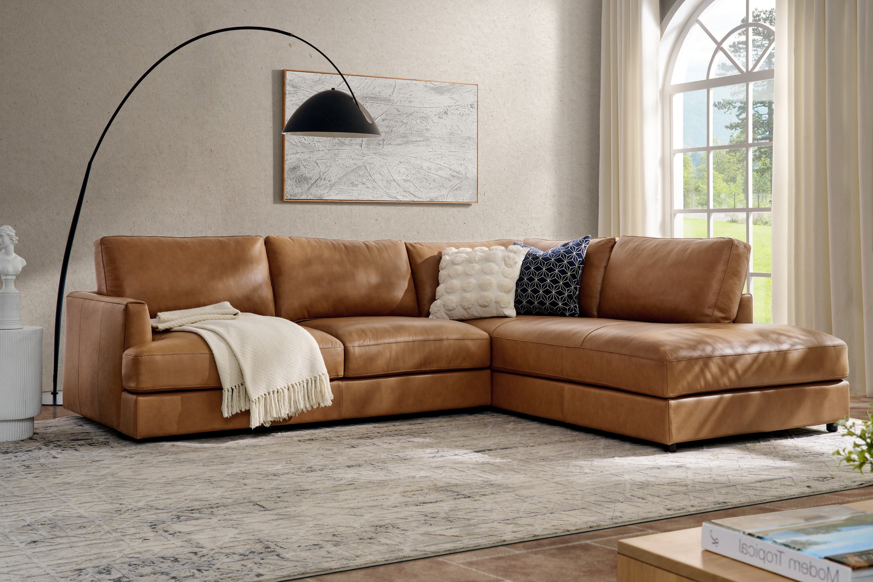 Serena Leather Sectional Lounge