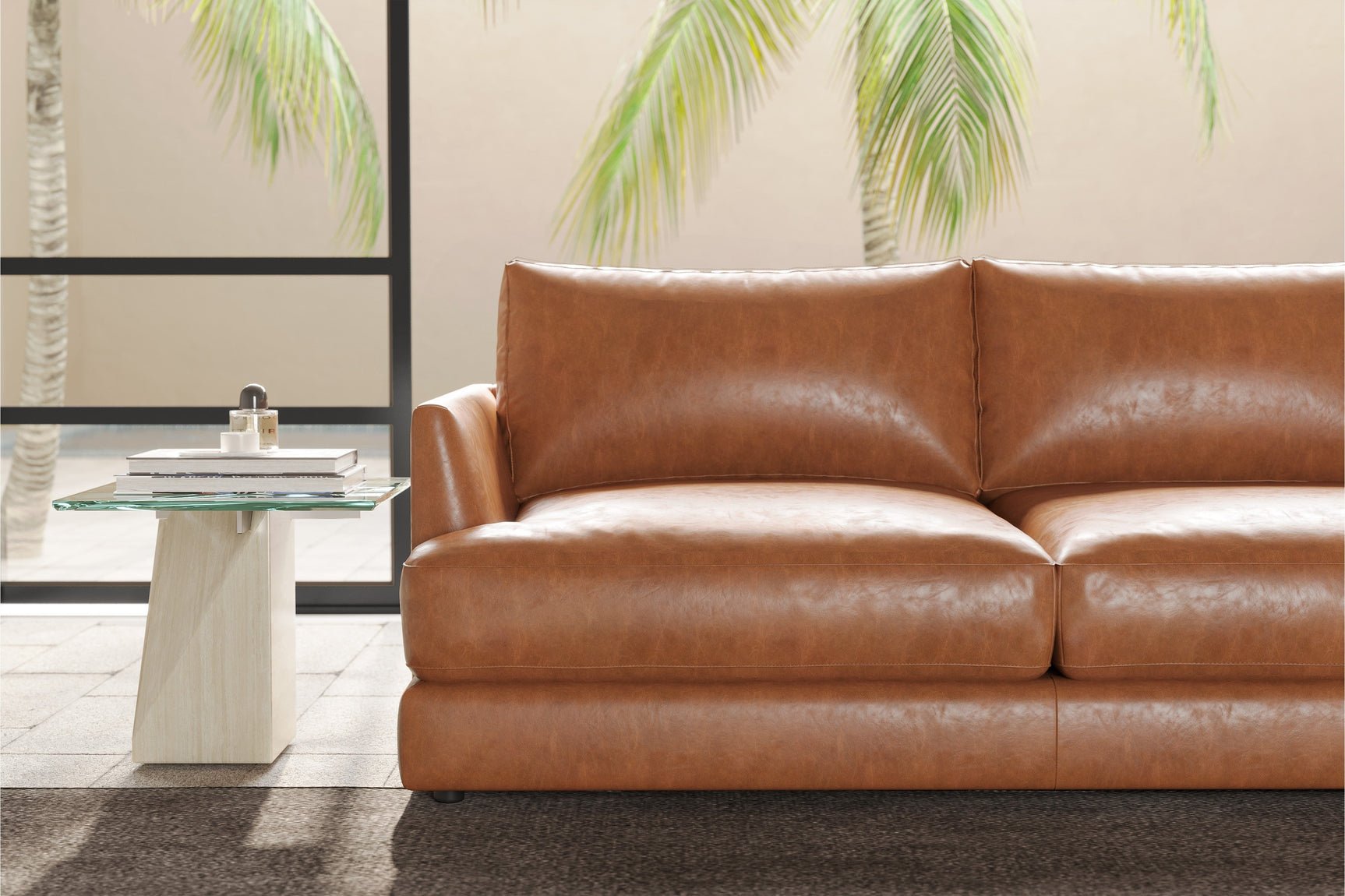 Serena Leather Sectional Lounge