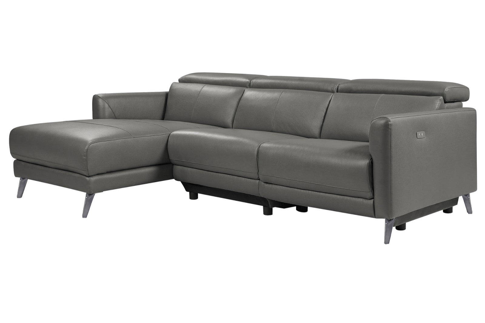 Andria Leather Reclining Sectional Lounge