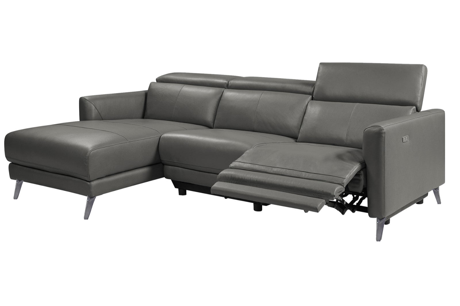 Andria Leather Reclining Sectional Lounge