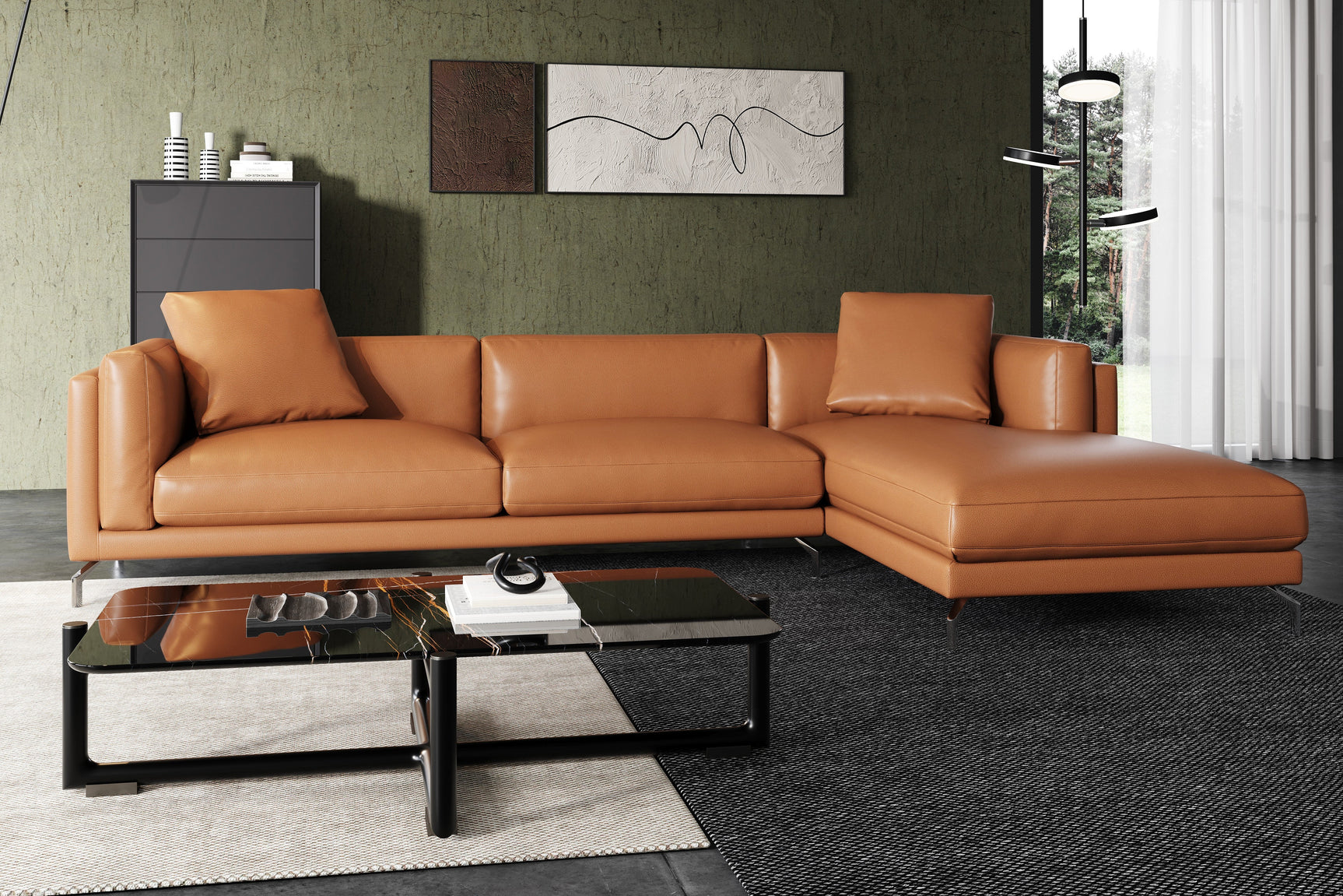 Zadar Leather Sectional Lounge