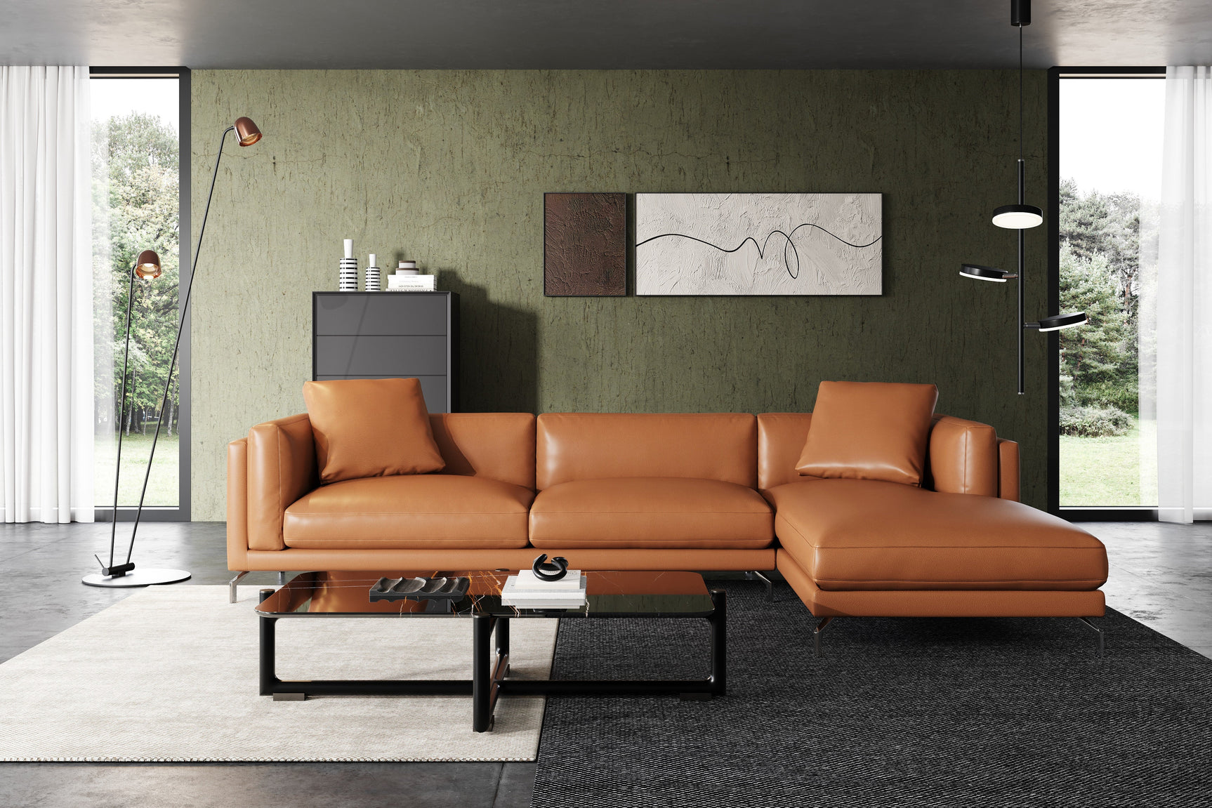 Zadar Leather Sectional Lounge
