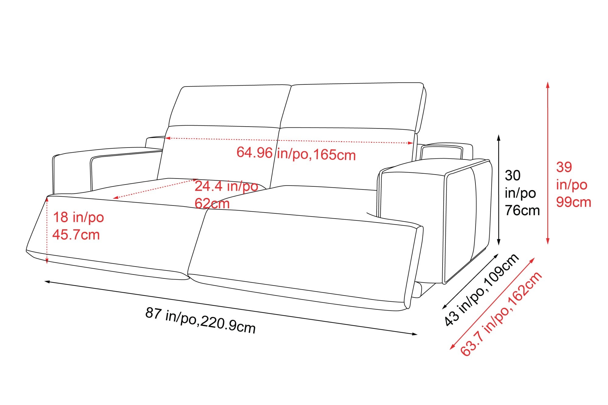 Valentina Leather Recliner Lounge