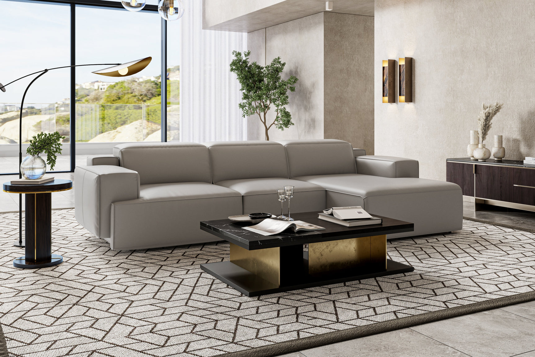 Valentina Leather Recliner Sectional Lounge