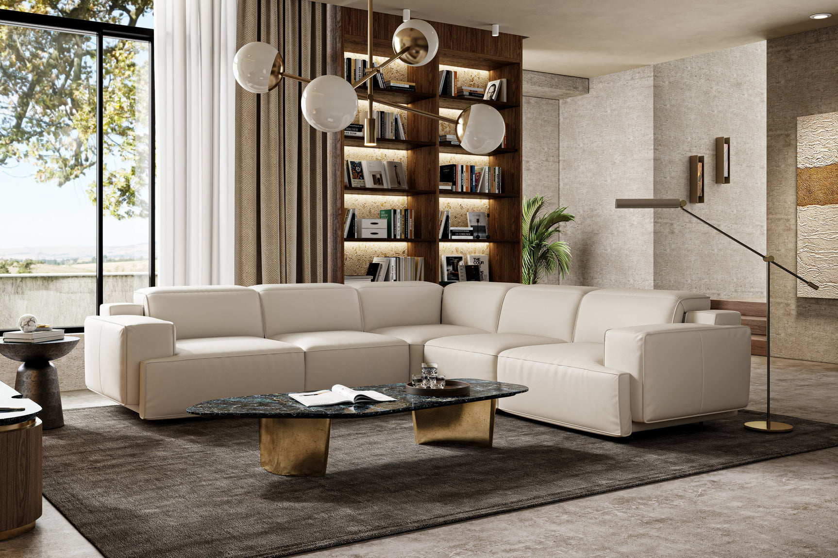 Valentina Leather Corner Recliner Sectional