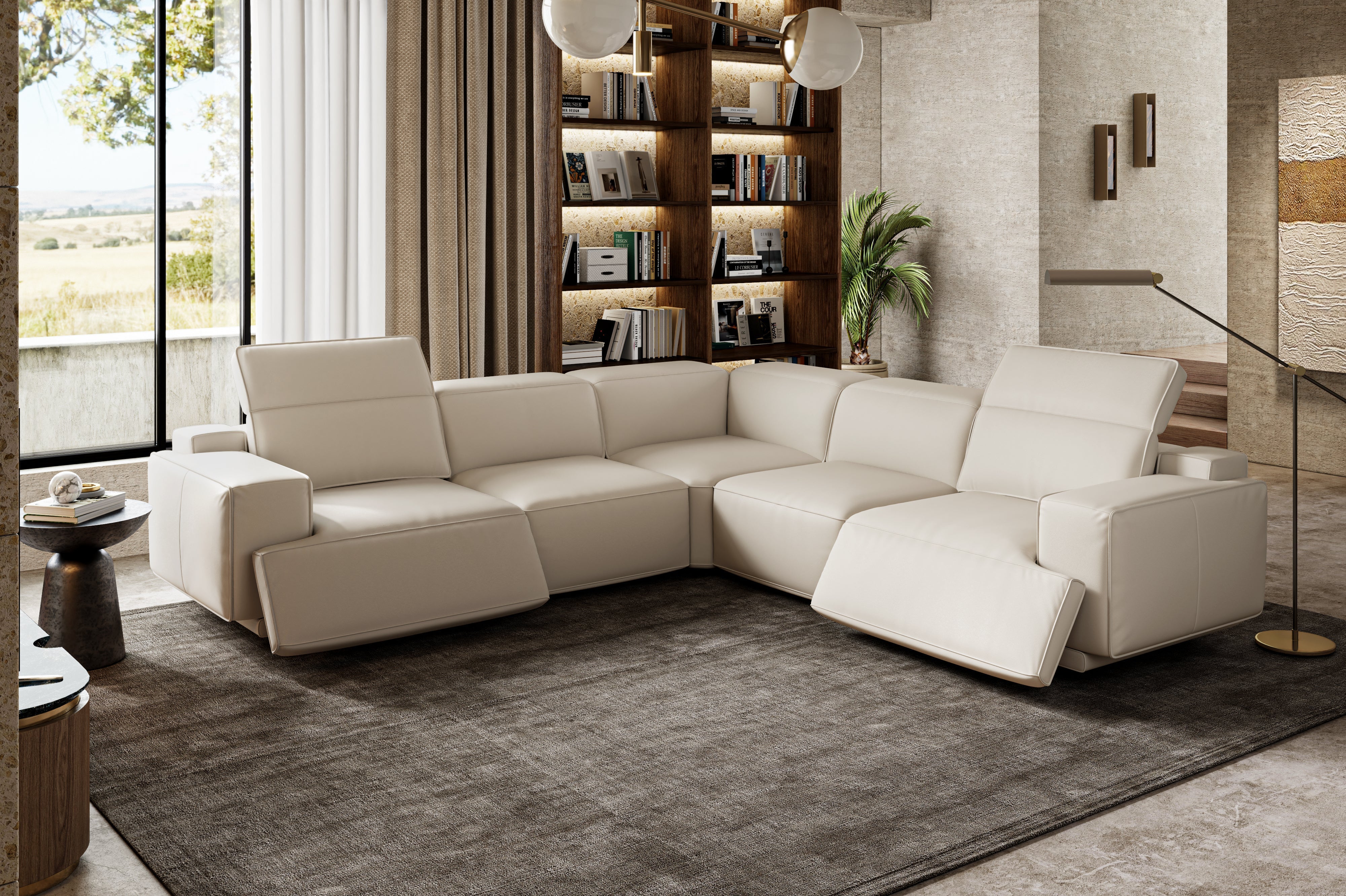 Valentina Leather Corner Recliner Sectional