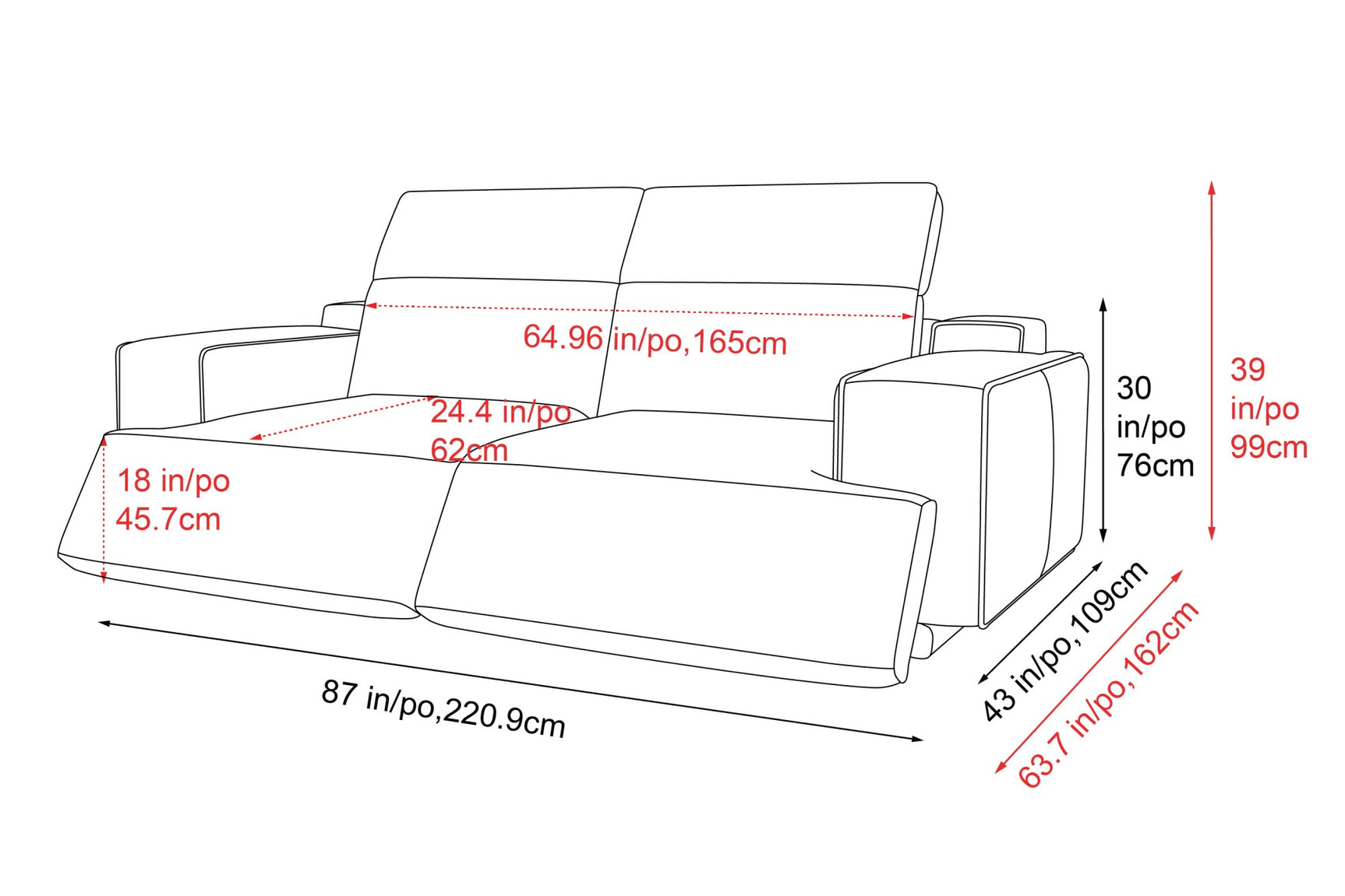 Valentina Leather Recliner Lounge