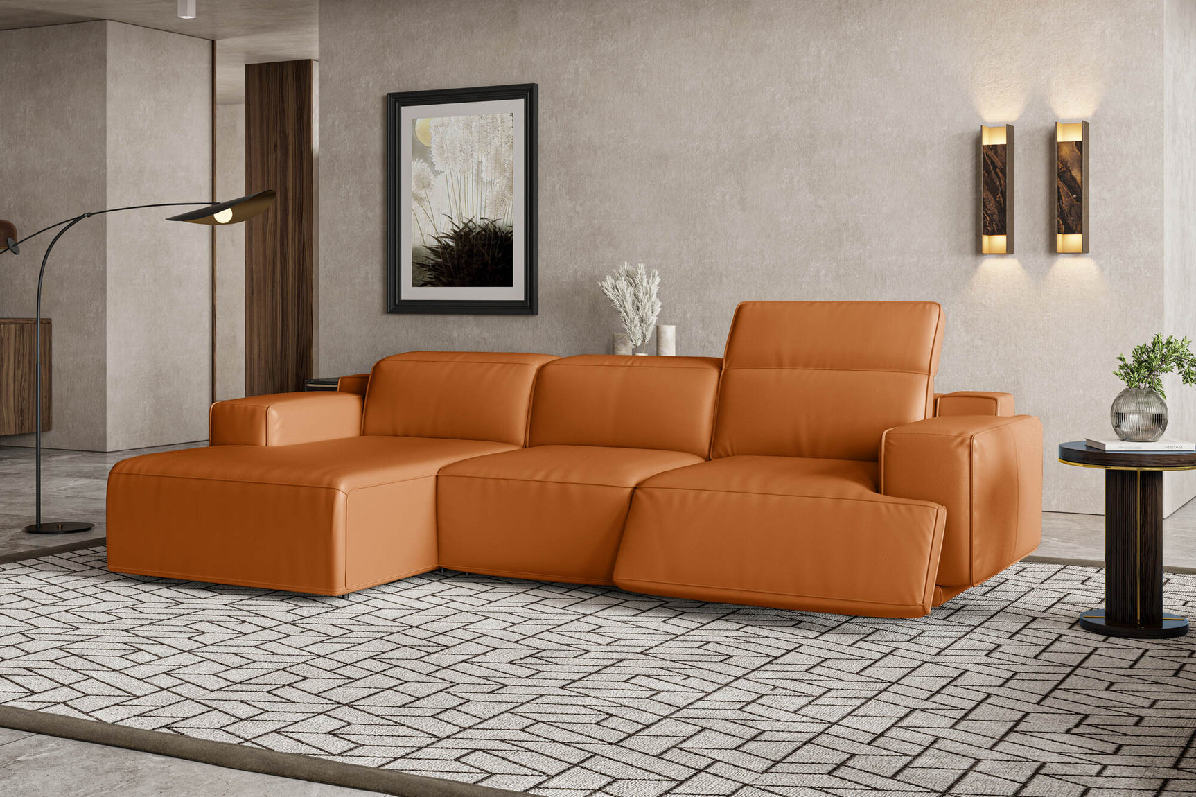 Valentina Leather Recliner Sectional Lounge