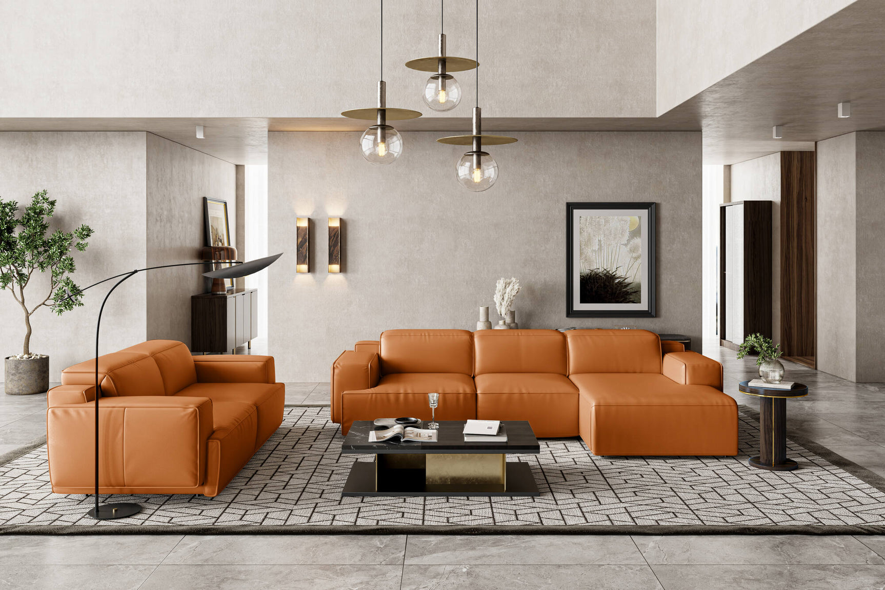 Valentina Leather Recliner Sectional Lounge