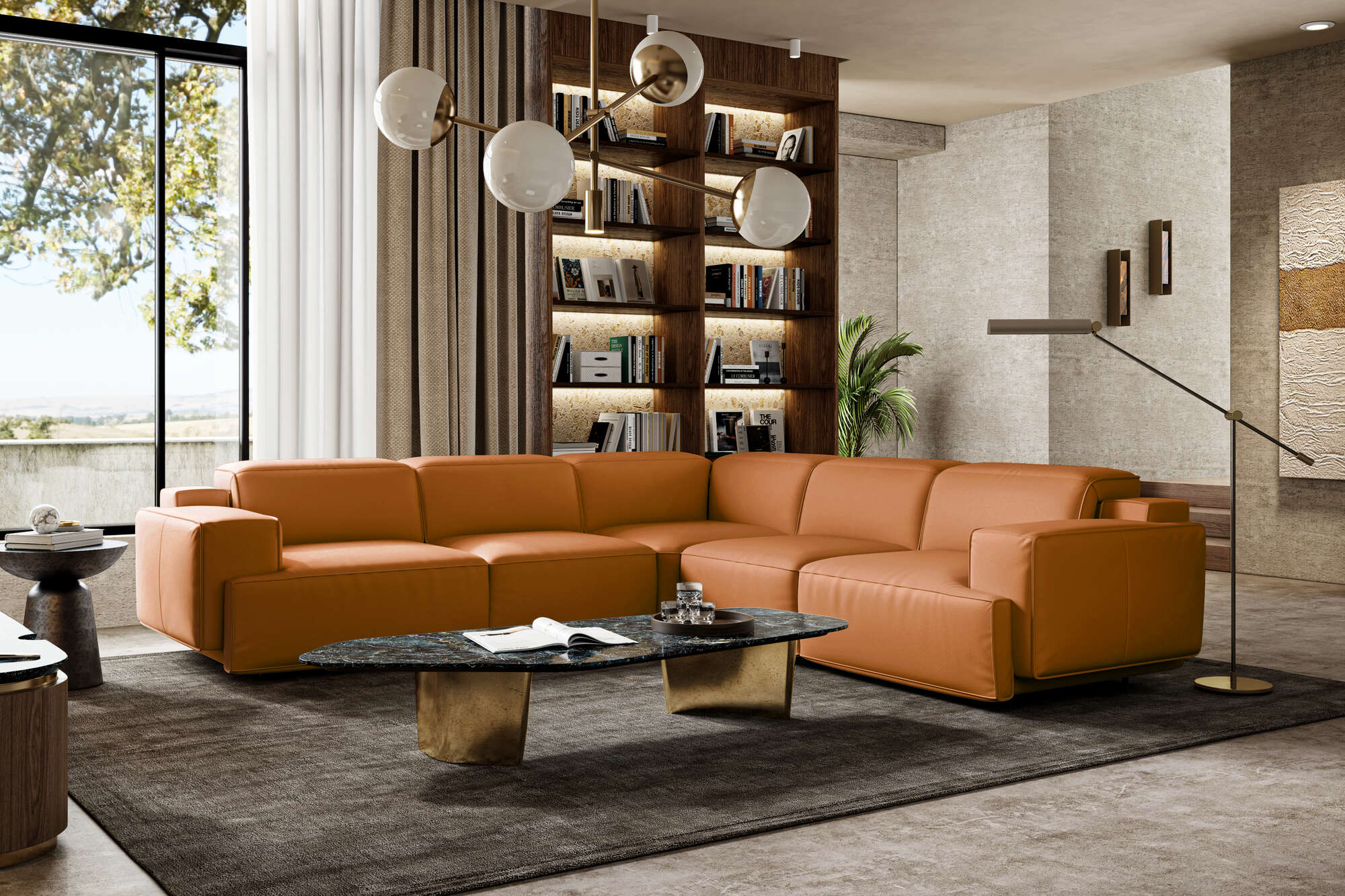 Valentina Leather Corner Recliner Sectional