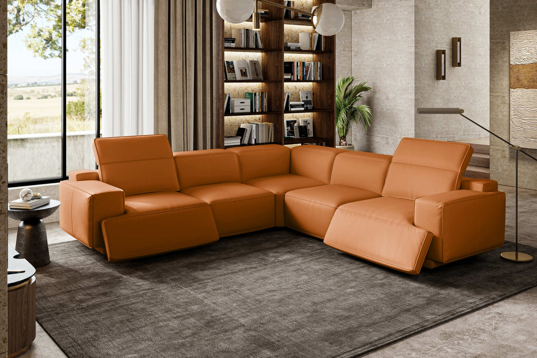 Valentina Leather Corner Recliner Sectional