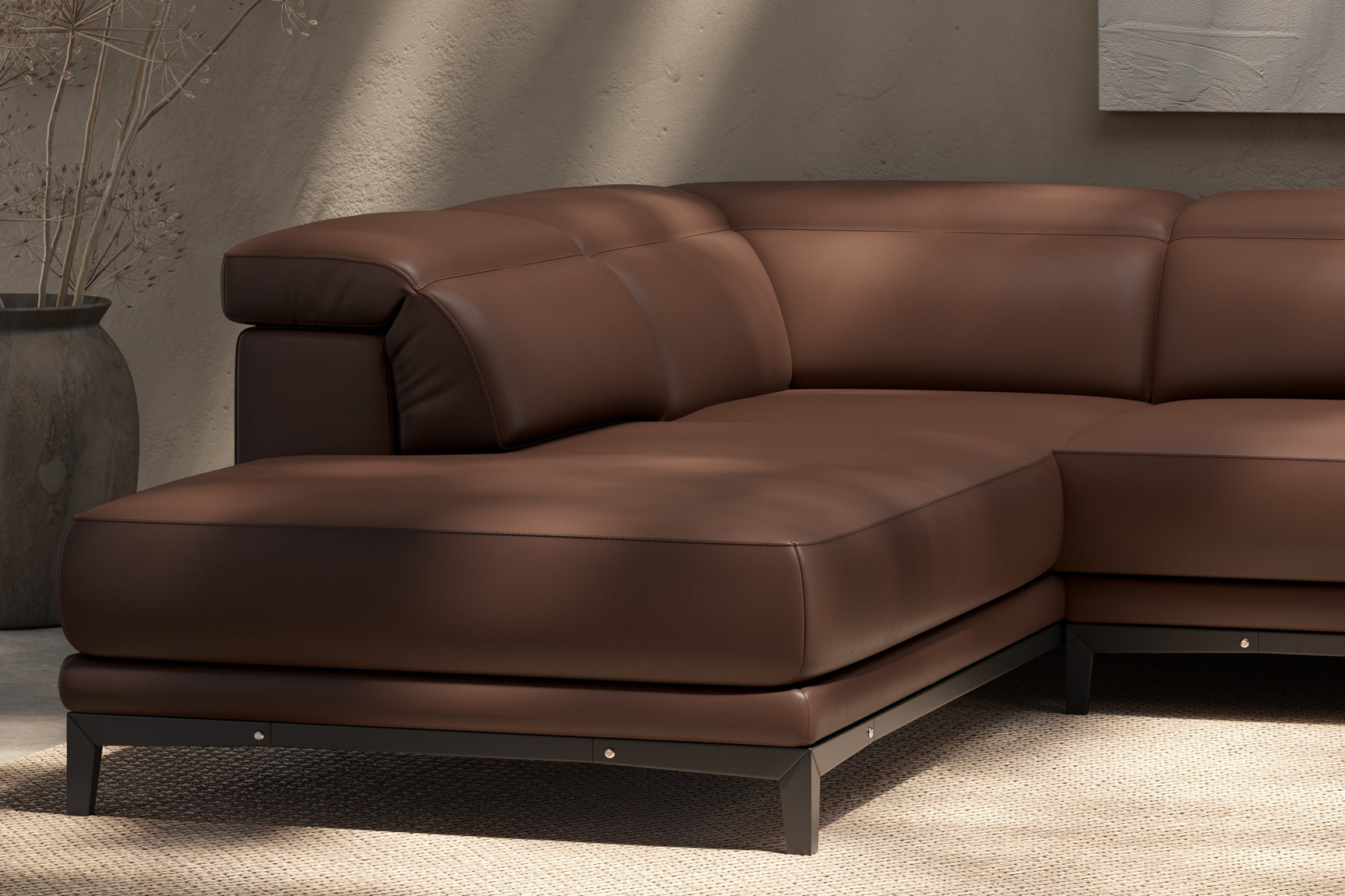 Valletta Leather Corner Sectional Lounge