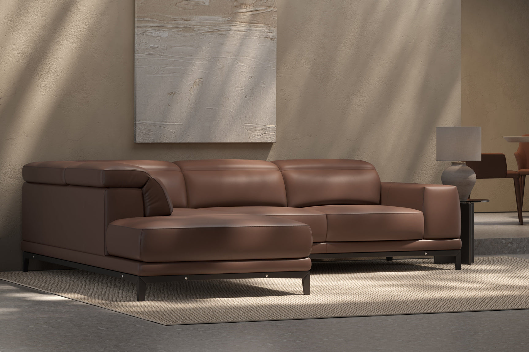 Valletta Leather Corner Sectional Lounge