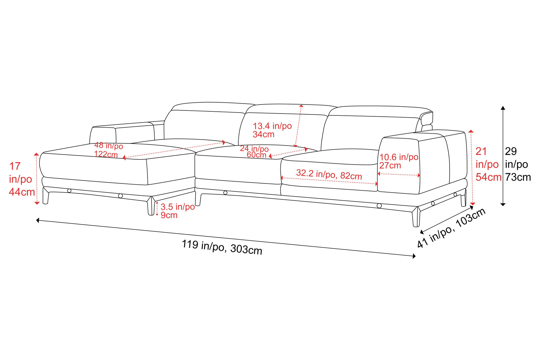 Valletta Leather Sectional Lounge