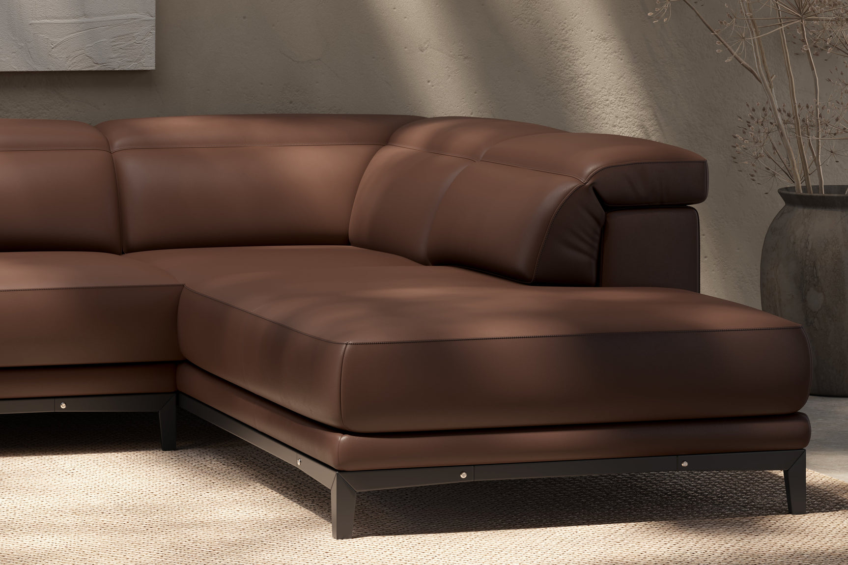 Valletta Leather Corner Sectional Lounge