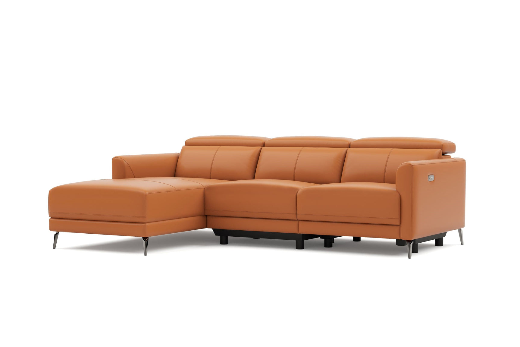 Andria Leather Reclining Sectional Lounge