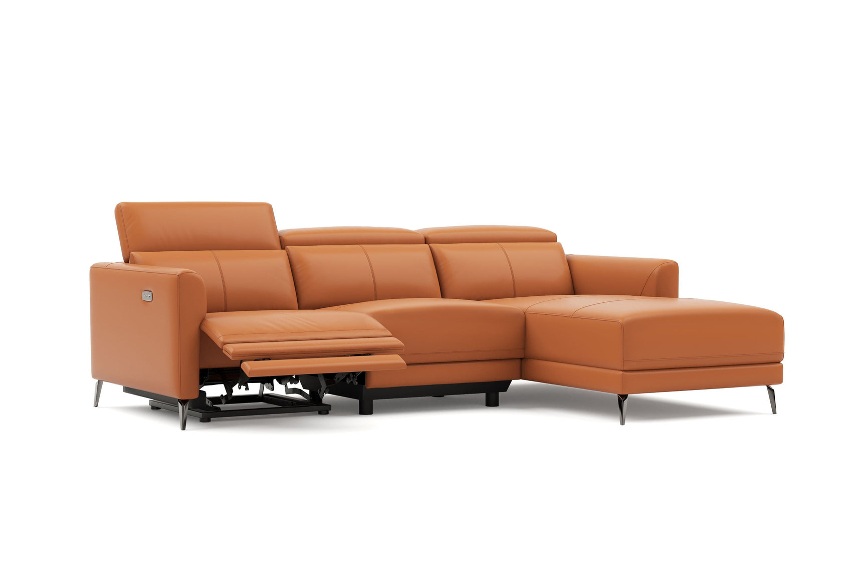 Andria Leather Reclining Sectional Lounge